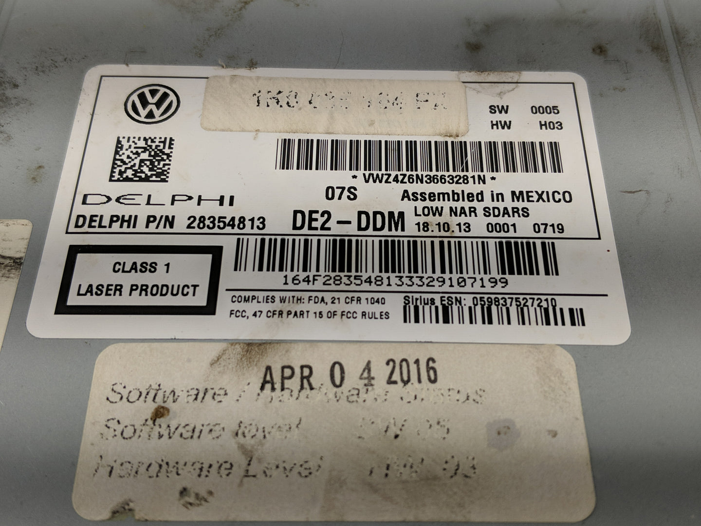 2012-2015 Volkswagen Passat Radio AM FM Cd Player Receiver Replacement P/N:28354813 Fits Fits 2010 2011 2012 2013 2014 2015 