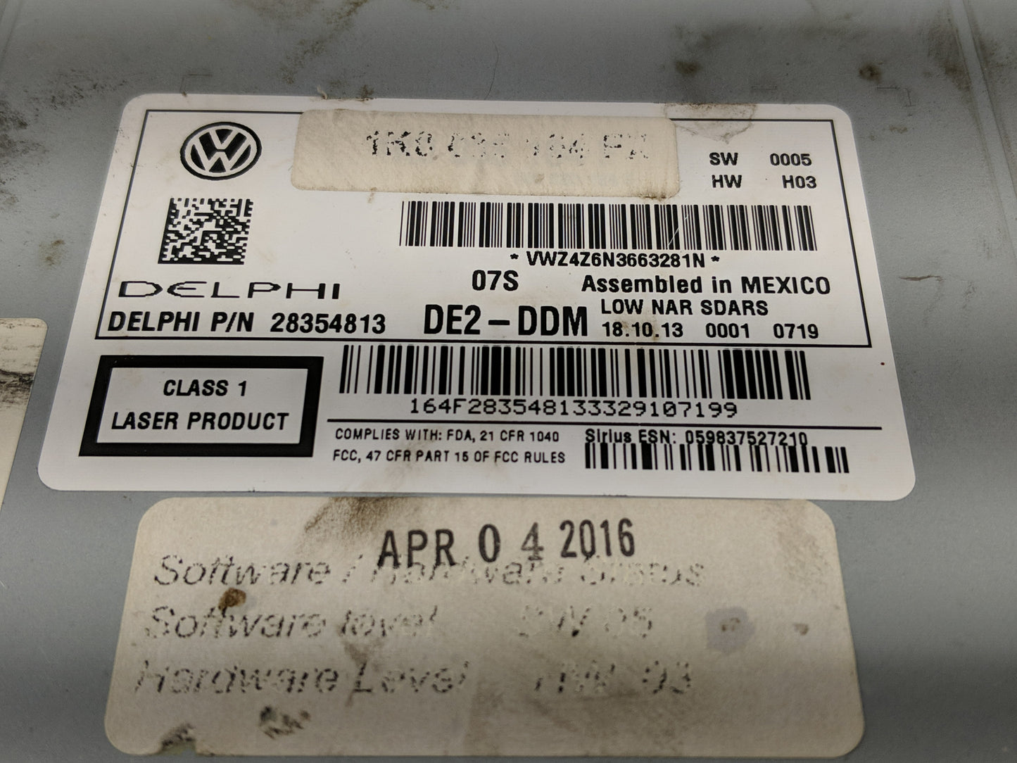 2012-2015 Volkswagen Passat Radio AM FM Cd Player Receiver Replacement P/N:28354813 Fits Fits 2010 2011 2012 2013 2014 2015 