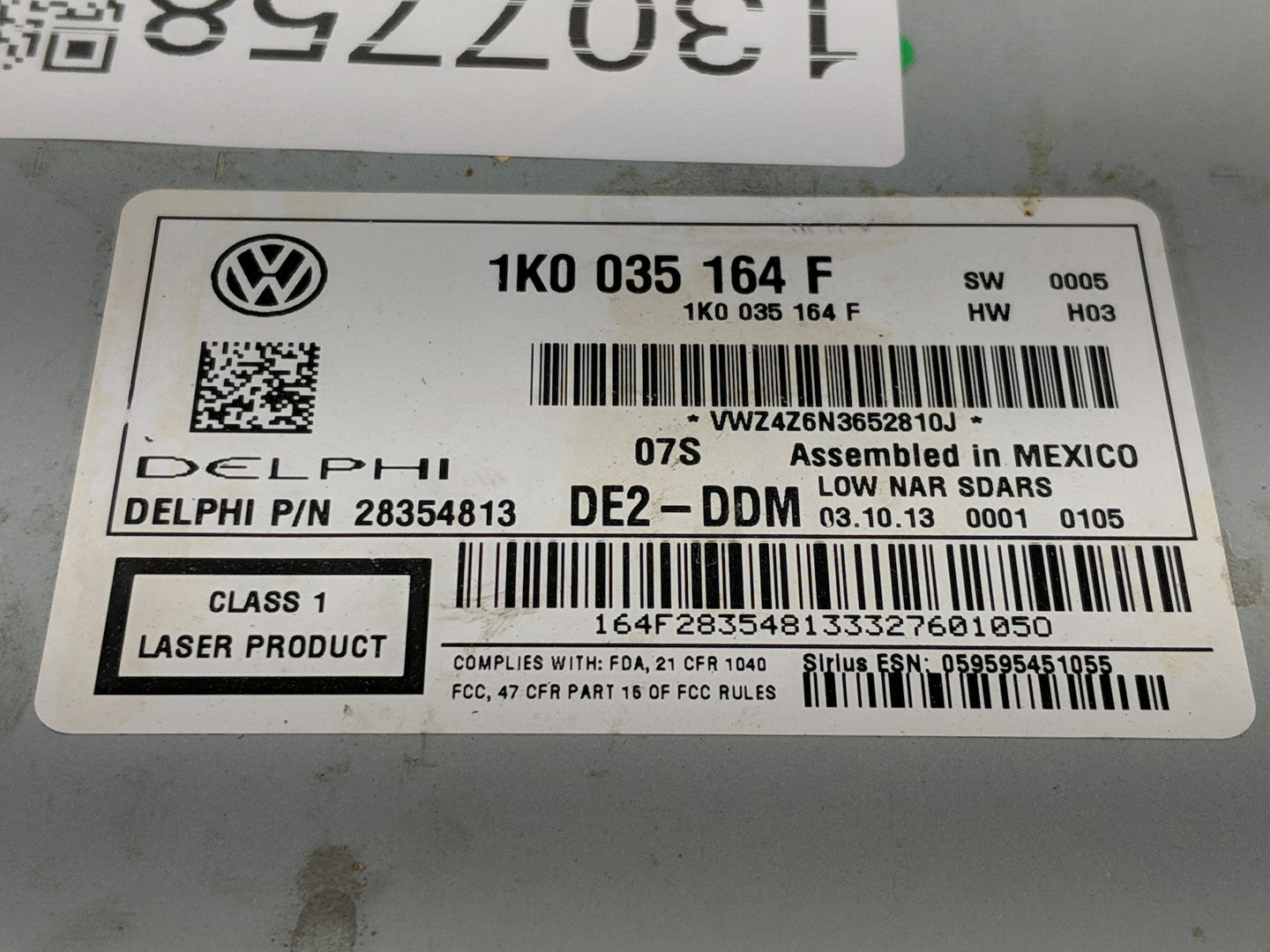 2012-2015 Volkswagen Passat Radio AM FM Cd Player Receiver Replacement P/N:1K0 035 164 F 1K0035164D Fits OEM Used Auto Parts