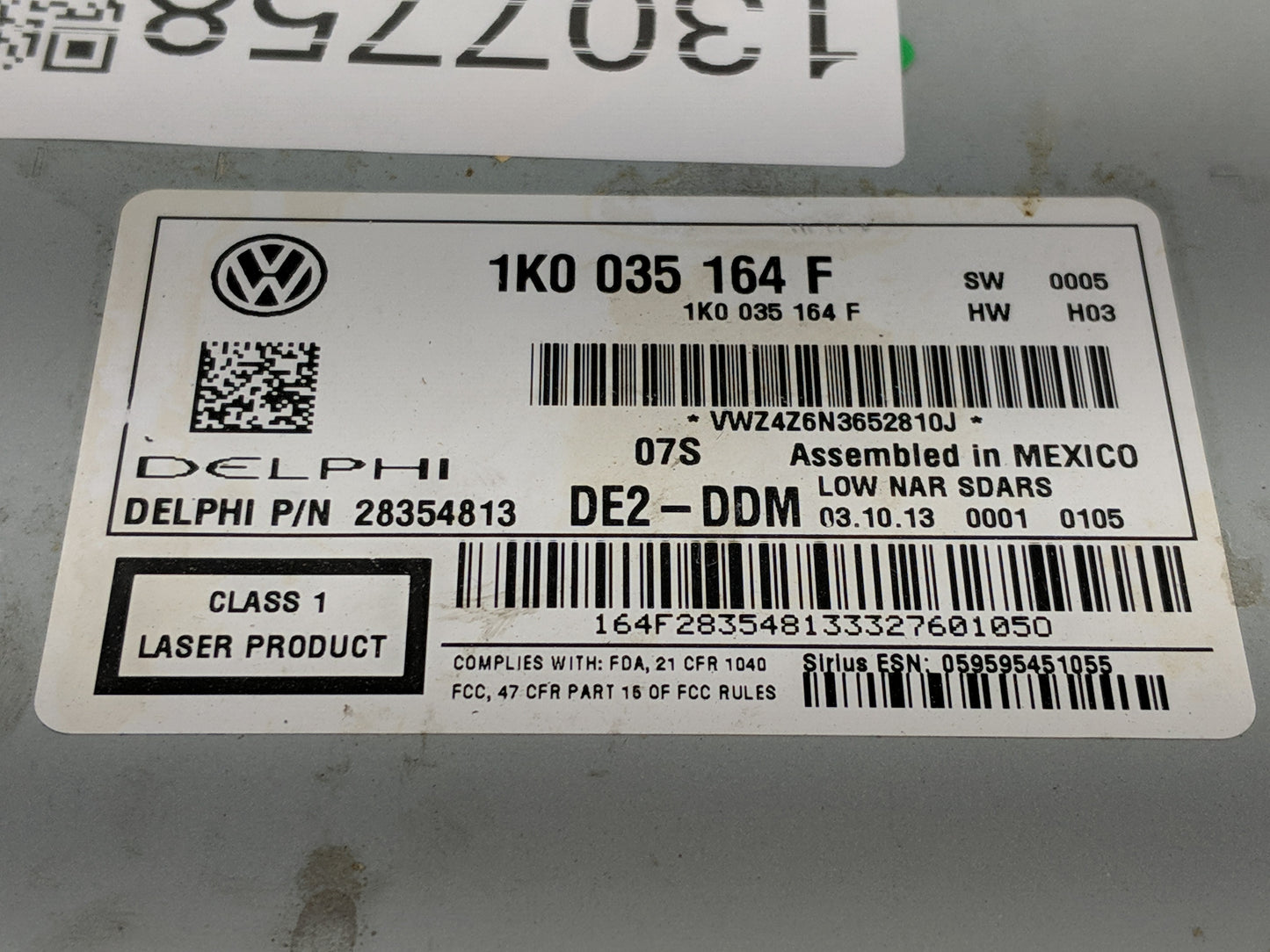 2012-2015 Volkswagen Passat Radio AM FM Cd Player Receiver Replacement P/N:1K0 035 164 F 1K0035164D Fits OEM Used Auto Parts