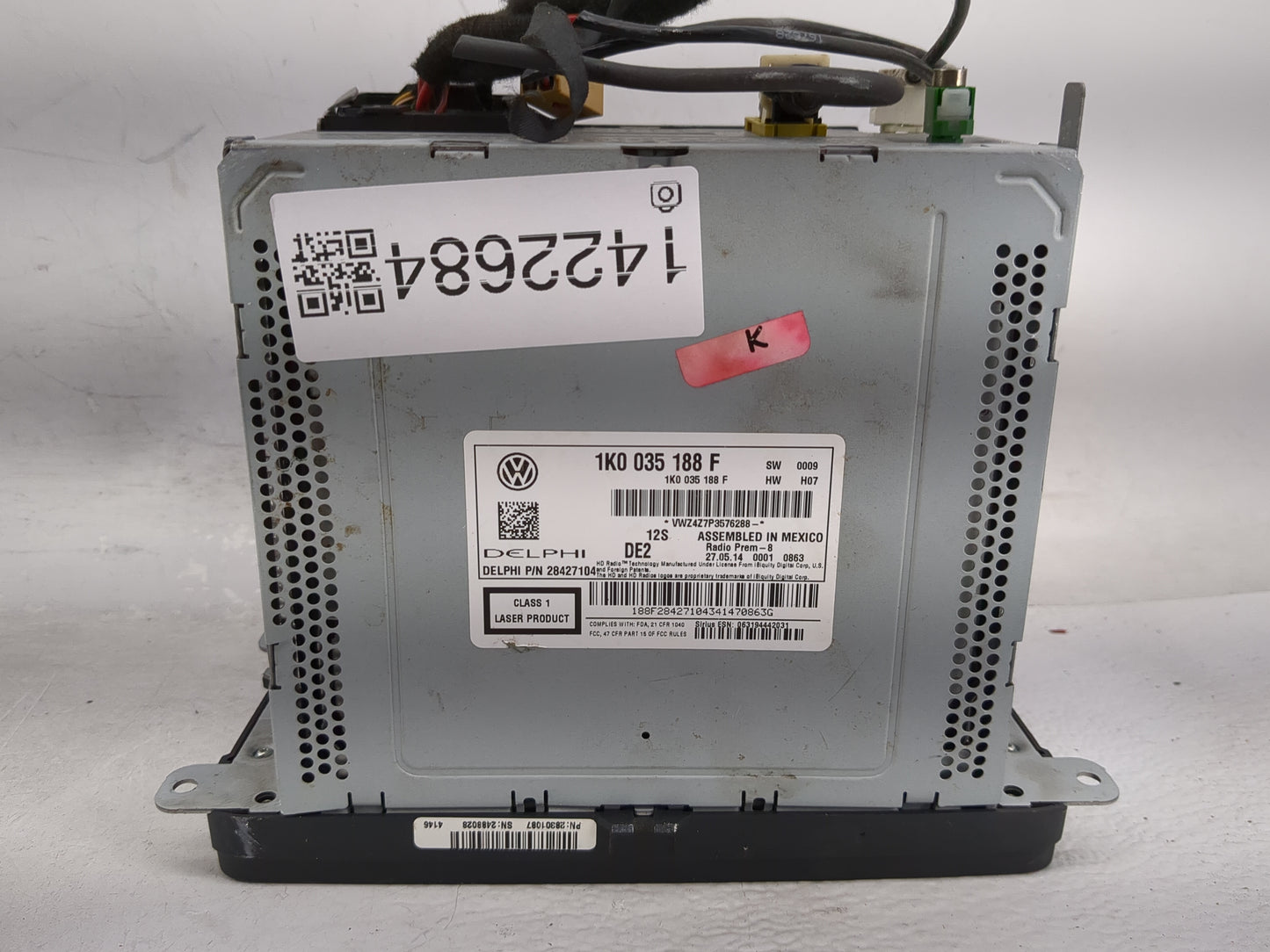 2012-2015 Volkswagen Passat Radio AM FM Cd Player Receiver Replacement P/N:1K0 035 188 F 1K0 035 164 F Fits OEM Used Auto Pa