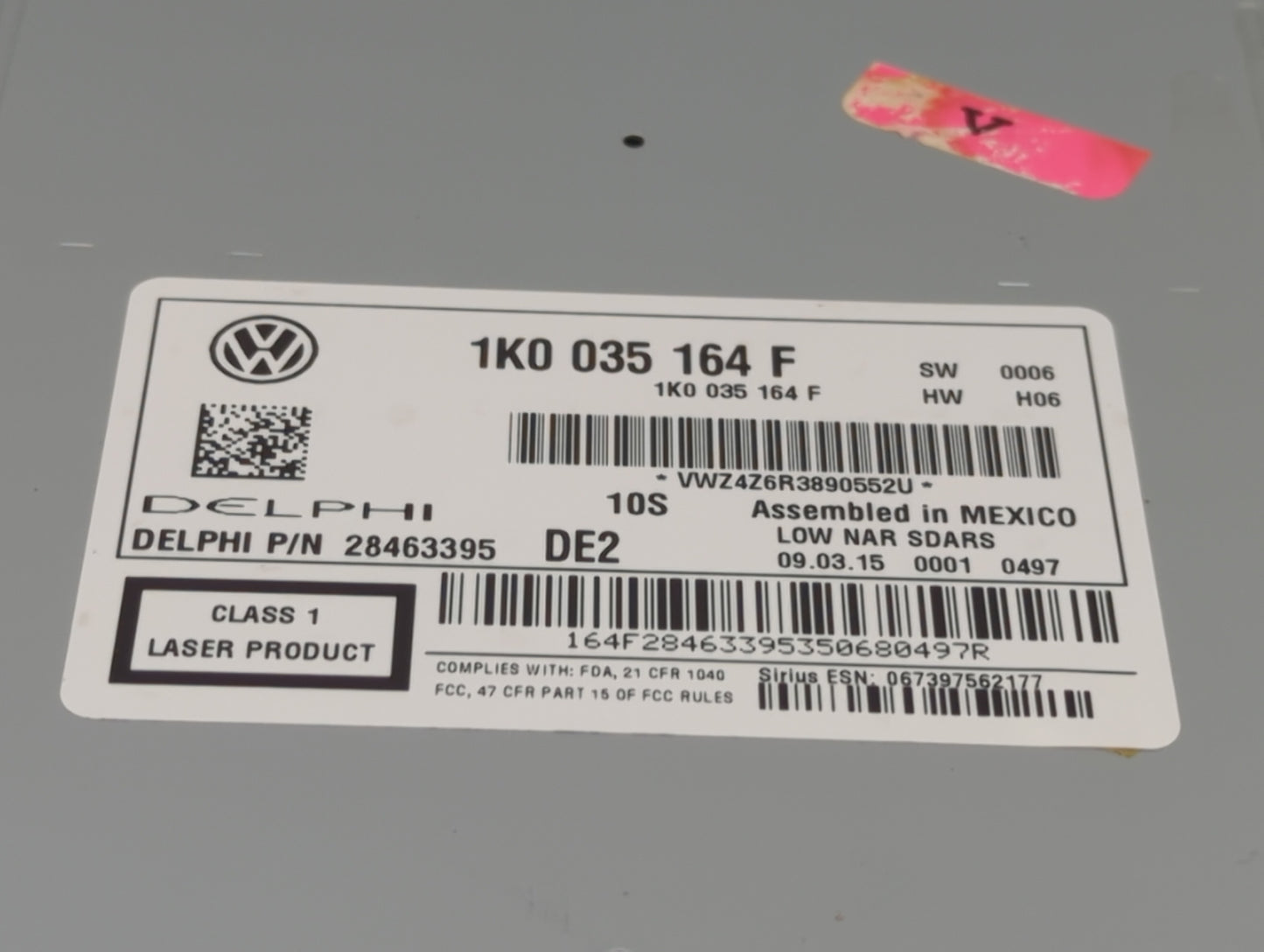 2012-2015 Volkswagen Passat Radio AM FM Cd Player Receiver Replacement P/N:1K0 035 164 F Fits Fits 2011 2012 2013 2014 2015 