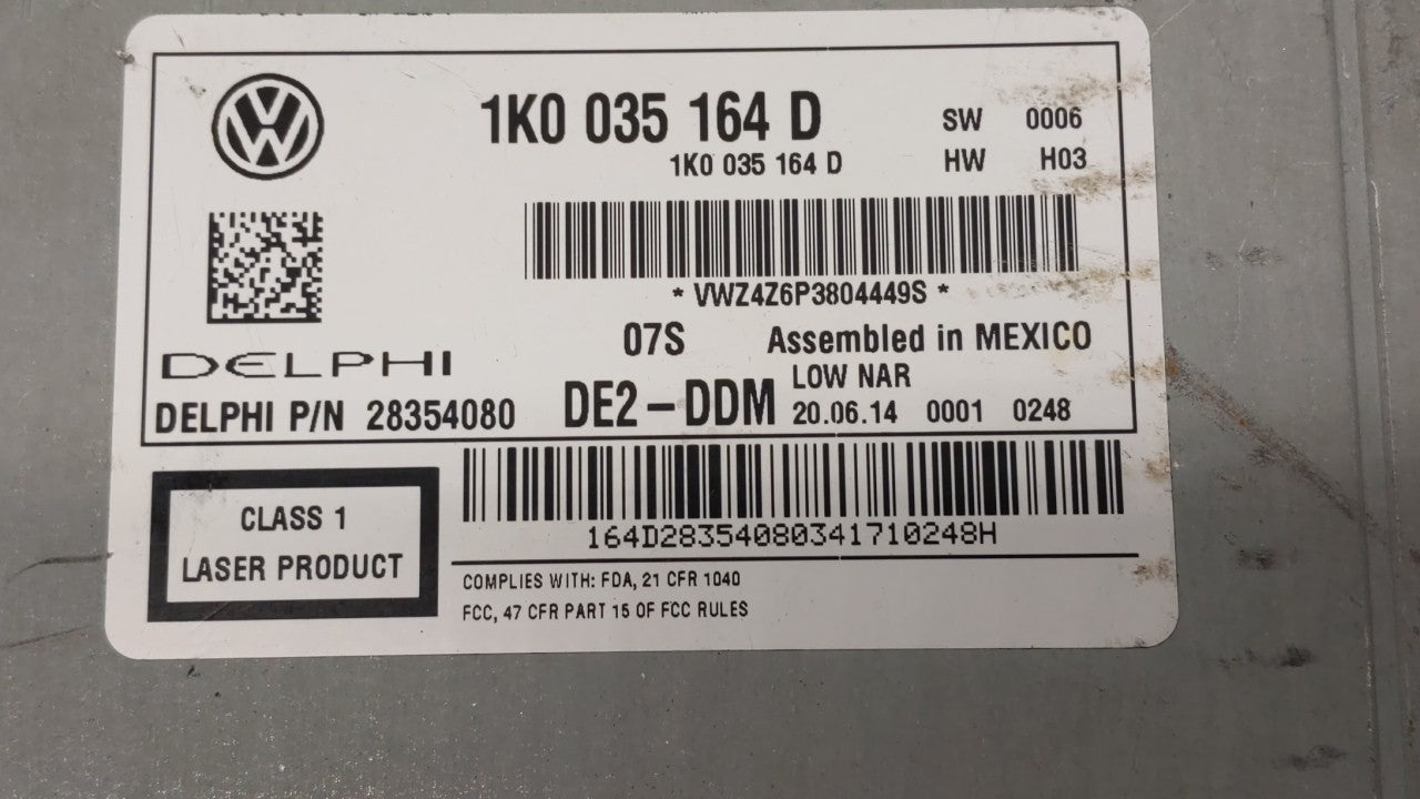 2013-2015 Volkswagen Passat Am Fm Cd Player Radio Receiver - Oemusedautoparts1.com