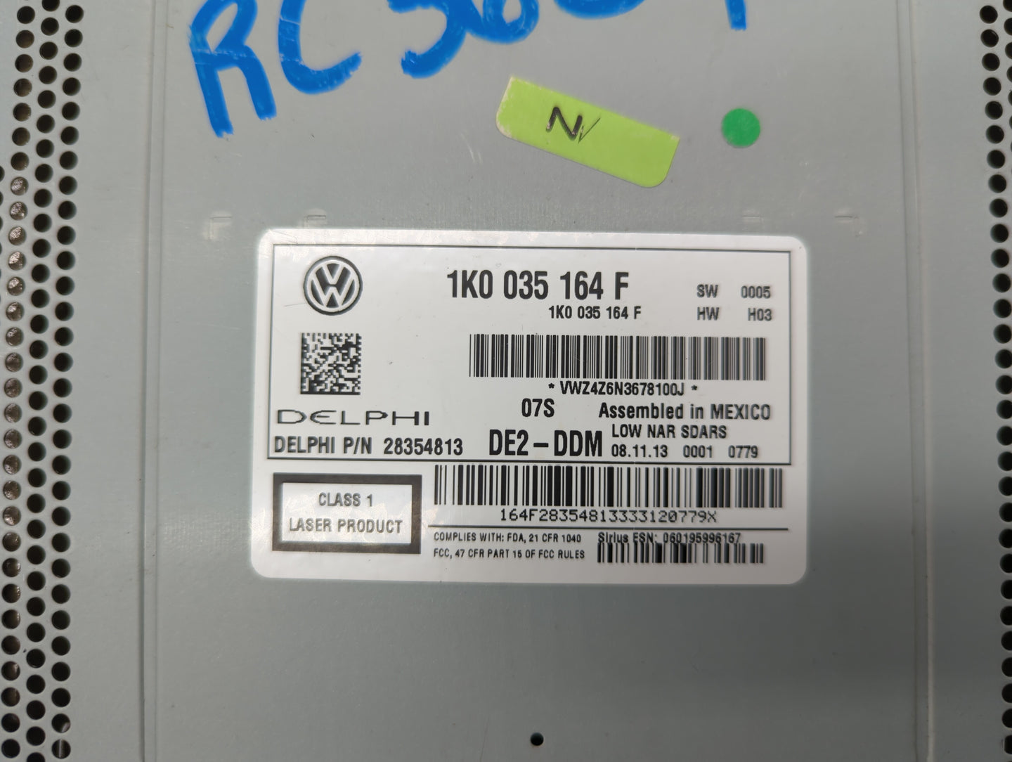 2013-2015 Volkswagen Passat Radio AM FM Cd Player Receiver Replacement P/N:1K0035164F 1K0 035 164 F Fits Fits 2013 2014 2015