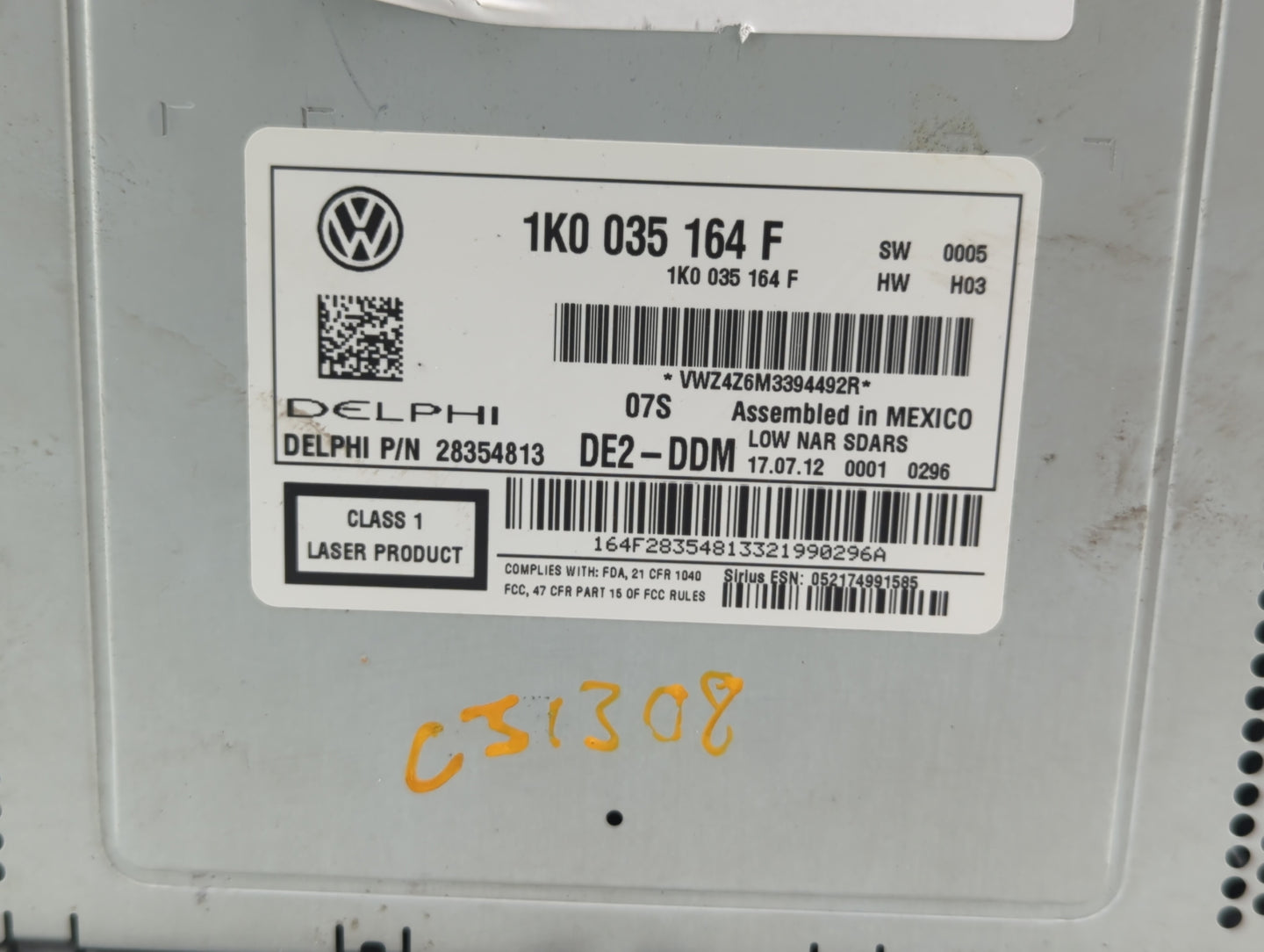 2012-2015 Volkswagen Passat Am Fm Cd Player Radio Receiver - Oemusedautoparts1.com