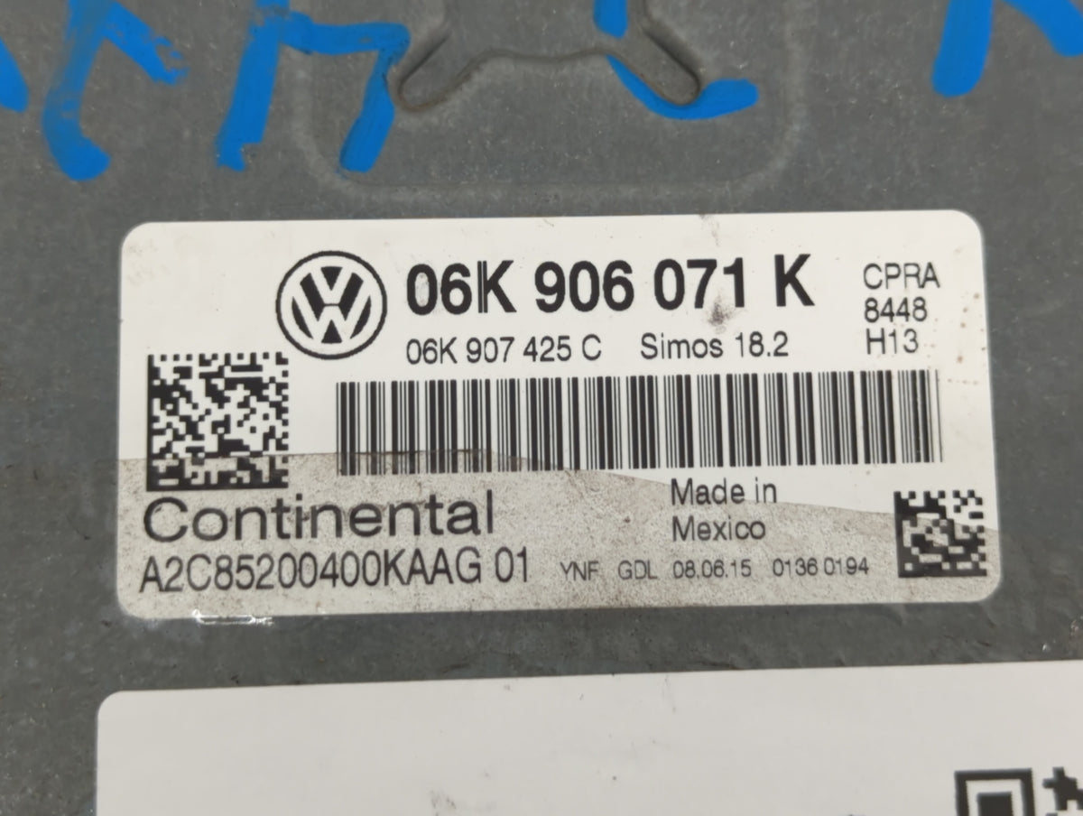 2015 Volkswagen Passat PCM Engine Control Computer ECU ECM PCU OEM P/N:06K 906 071 K OEM Used Auto Parts - Oemusedautoparts1