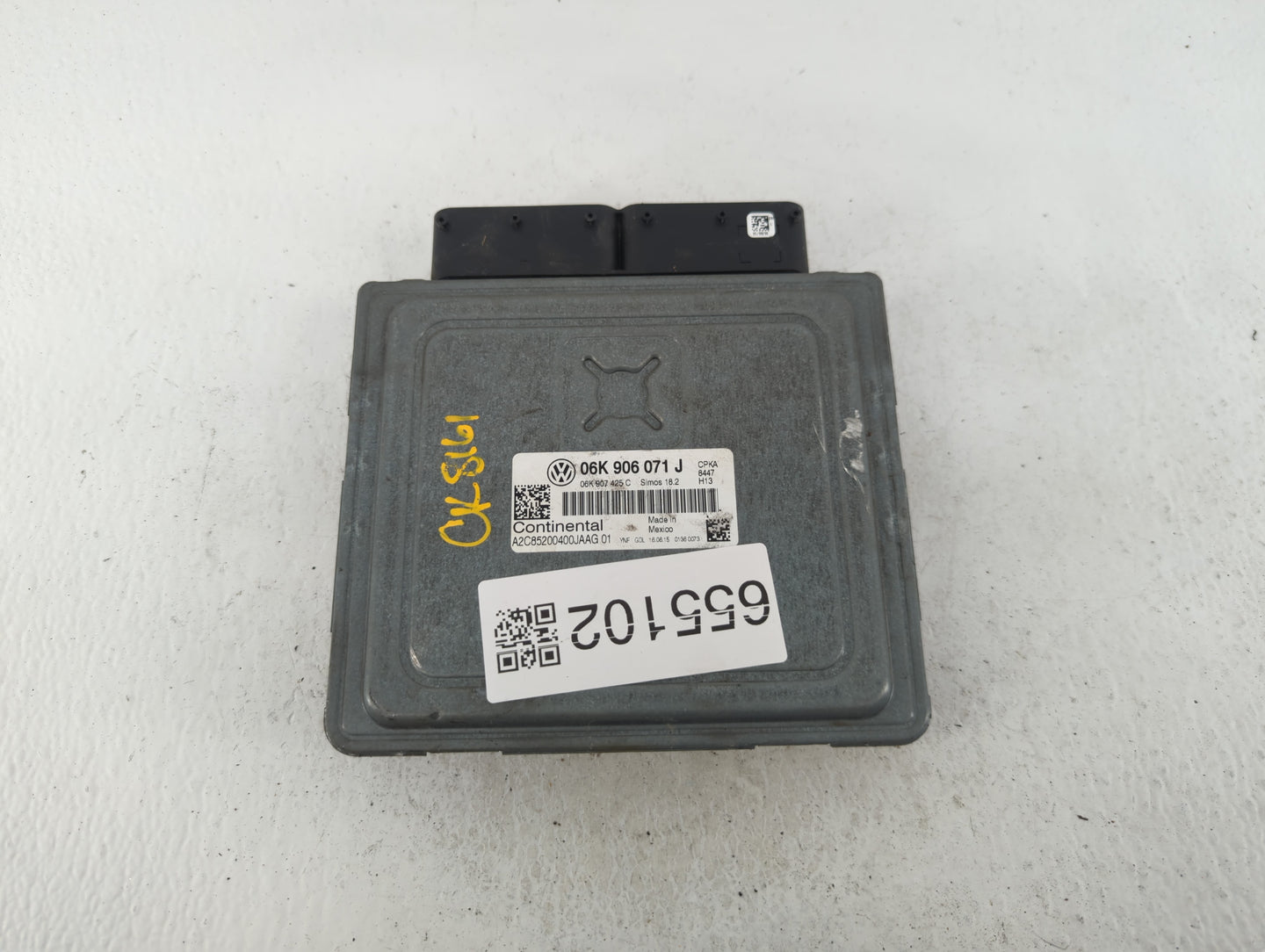 2015 Volkswagen Passat PCM Engine Control Computer ECU ECM PCU OEM P/N:06K 906 071 J Fits OEM Used Auto Parts - Oemusedautop