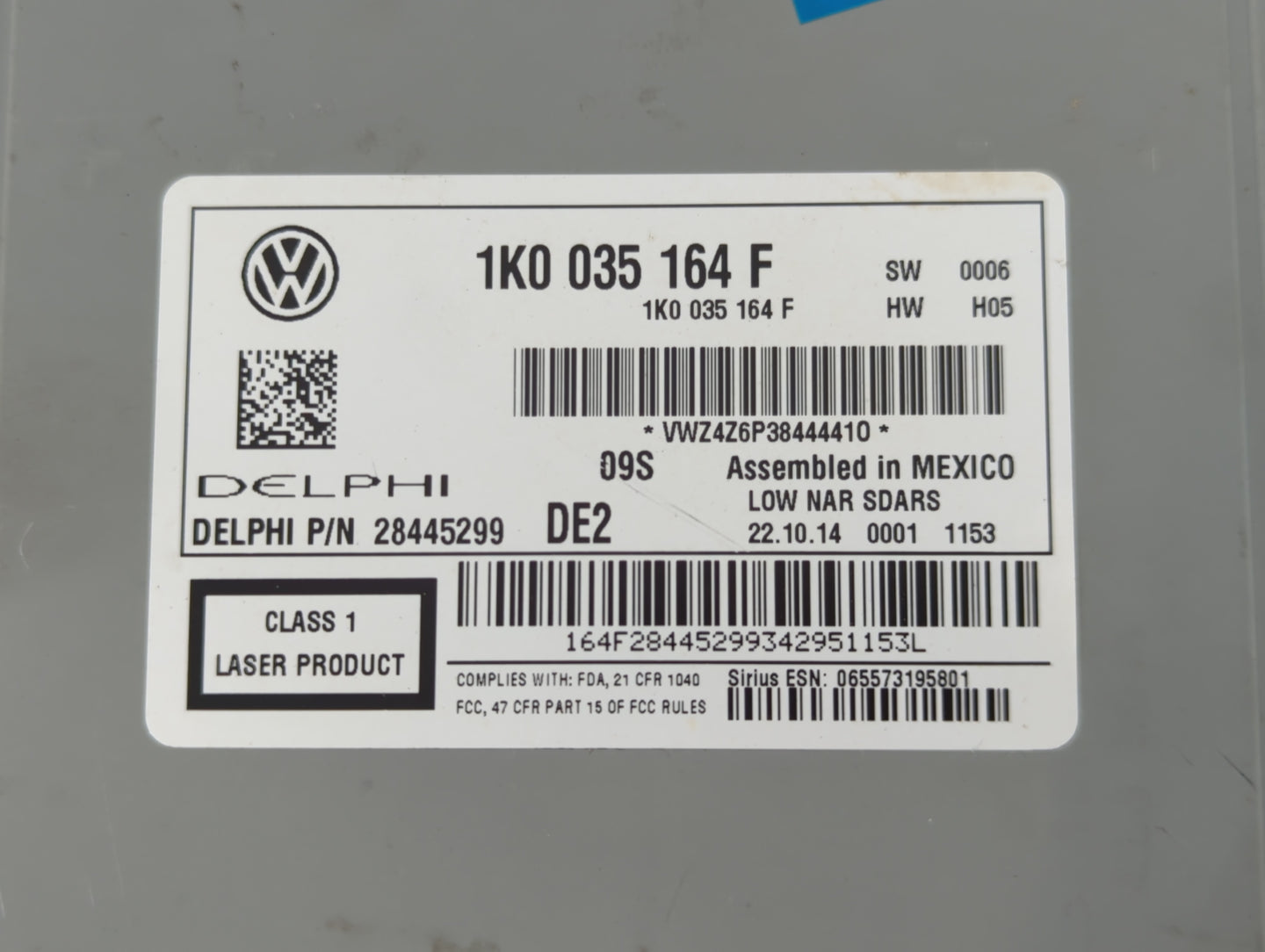 2013-2015 Volkswagen Passat Am Fm Cd Player Radio Receiver - Oemusedautoparts1.com