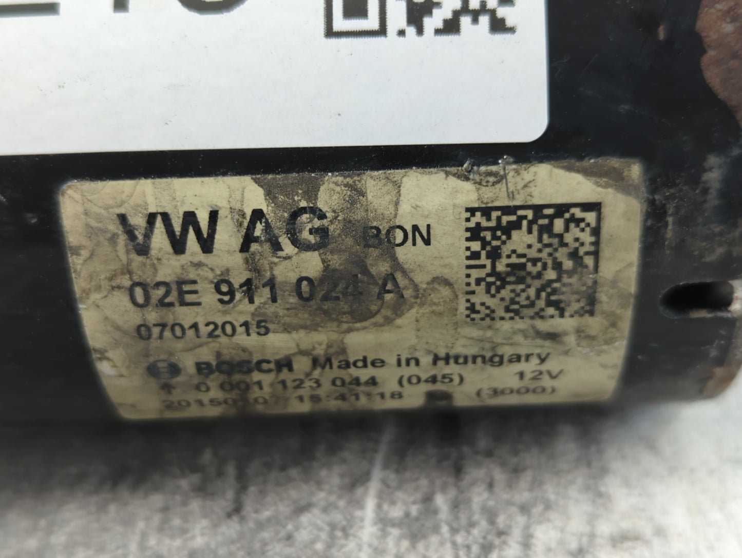 2012-2015 Volkswagen Passat Car Starter Motor Solenoid OEM P/N:02E 911 024 A Fits Fits 2009 2010 2011 2012 2013 2014 2015 20