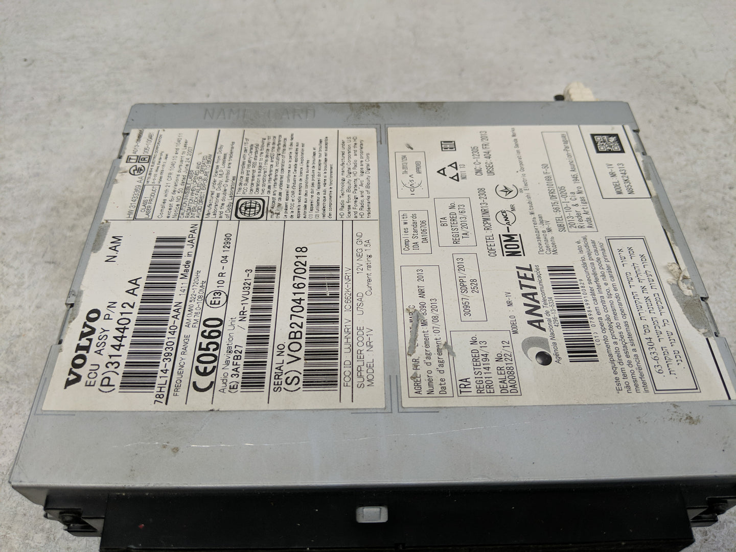 2015 Volvo S60 Radio AM FM Cd Player Receiver Replacement P/N:31444012 AA Fits OEM Used Auto Parts - Oemusedautoparts1.com