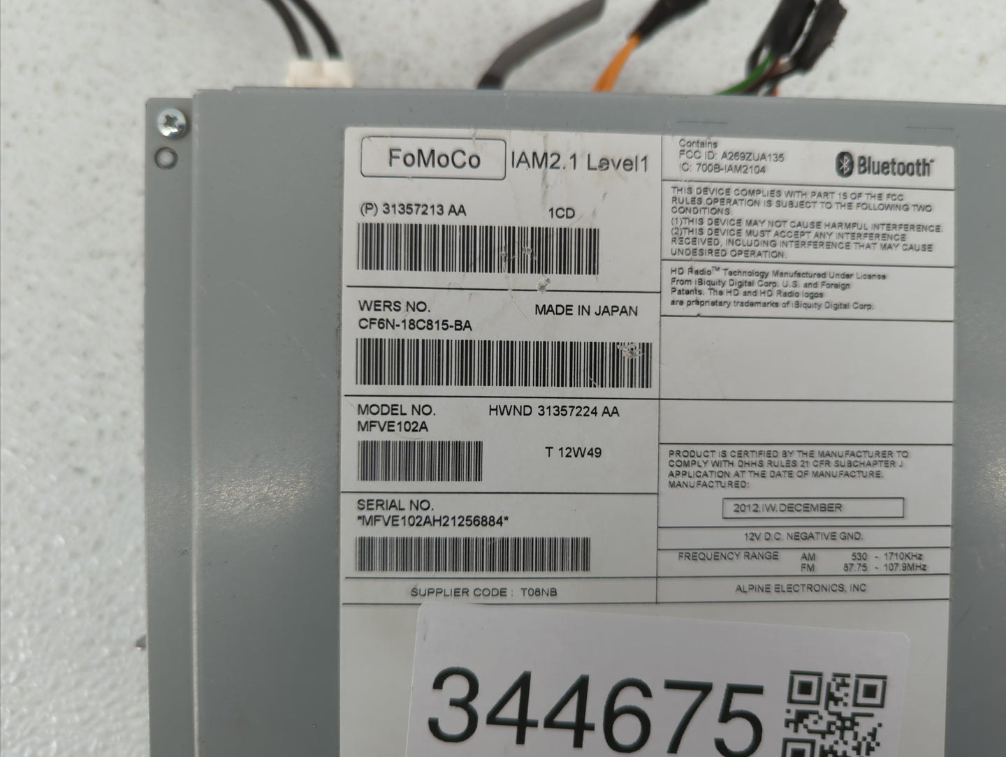 2014-2015 Volvo S60 Am Fm Cd Player Radio Receiver - Oemusedautoparts1.com