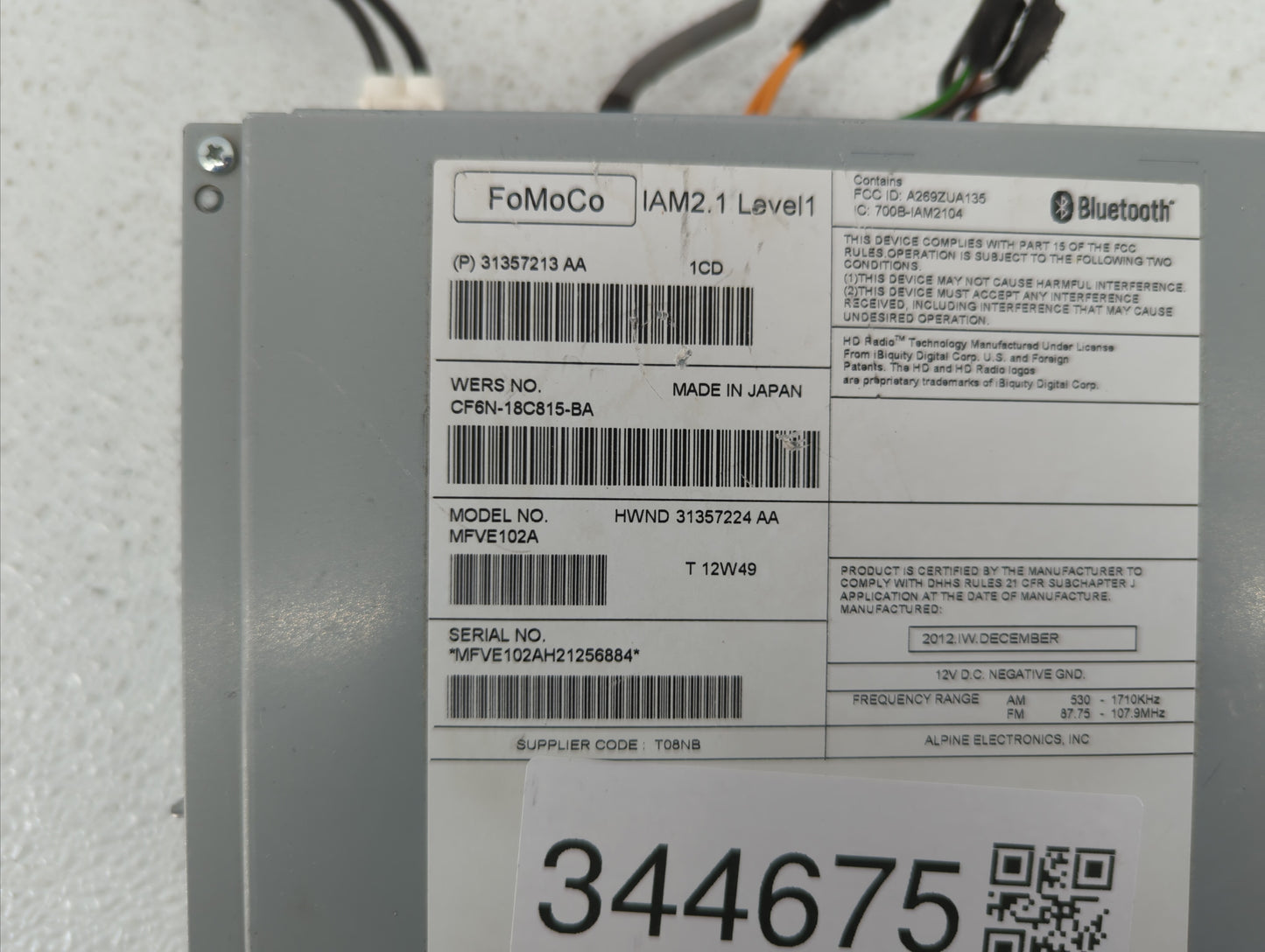 2014-2015 Volvo S60 Am Fm Cd Player Radio Receiver - Oemusedautoparts1.com