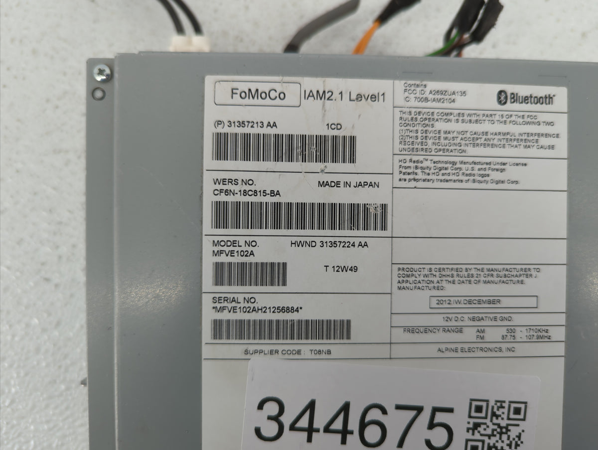 2014-2015 Volvo S60 Am Fm Cd Player Radio Receiver 344675 - Oemusedautoparts1.com