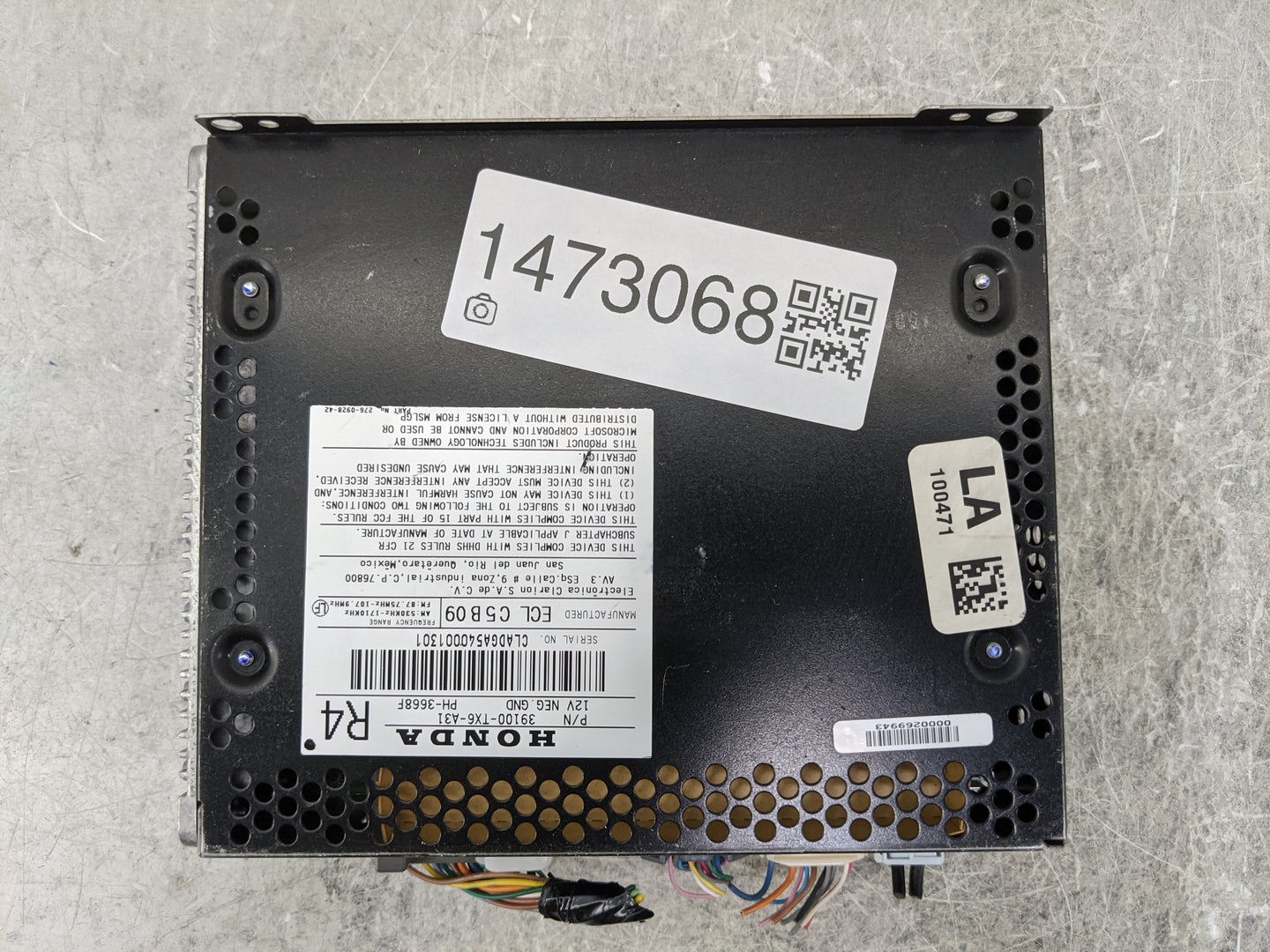 2016-2017 Acura Ilx Radio AM FM Cd Player Receiver Replacement P/N:39100-TX6-A31 PH-3668F, CLADGA540001301 Fits Fits 2016 20