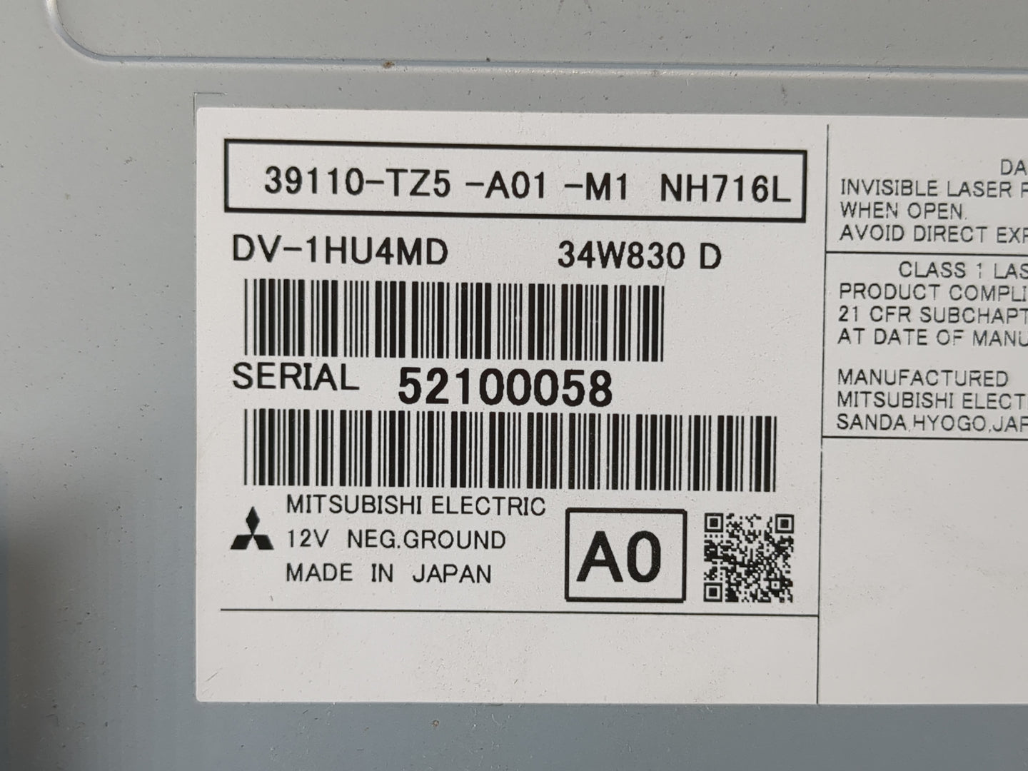2016 Acura MDX M1 DVD Player Lower Dash Mounted - Oemusedautoparts1.com