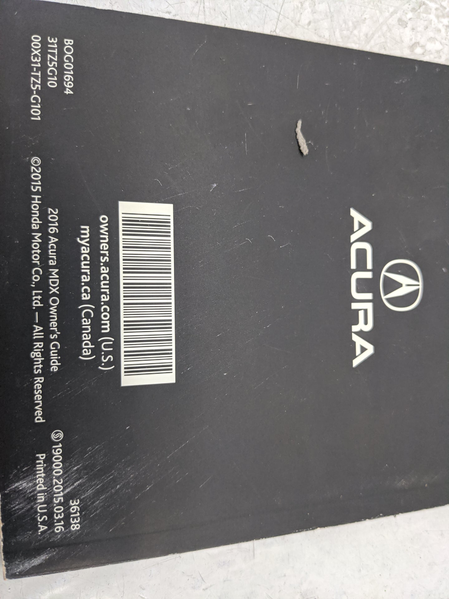 2016 Acura Mdx Owners Manual Book Guide OEM Used Auto Parts - Oemusedautoparts1.com