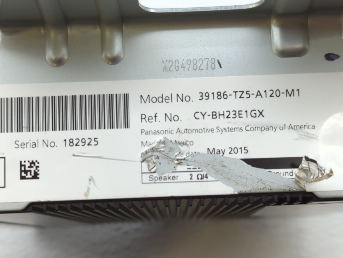 2014-2017 Acura Mdx Radio AM FM Cd Player Receiver Replacement P/N:39186-TZ5-A120-M1 Fits Fits 2014 2015 2016 2017 OEM Used 
