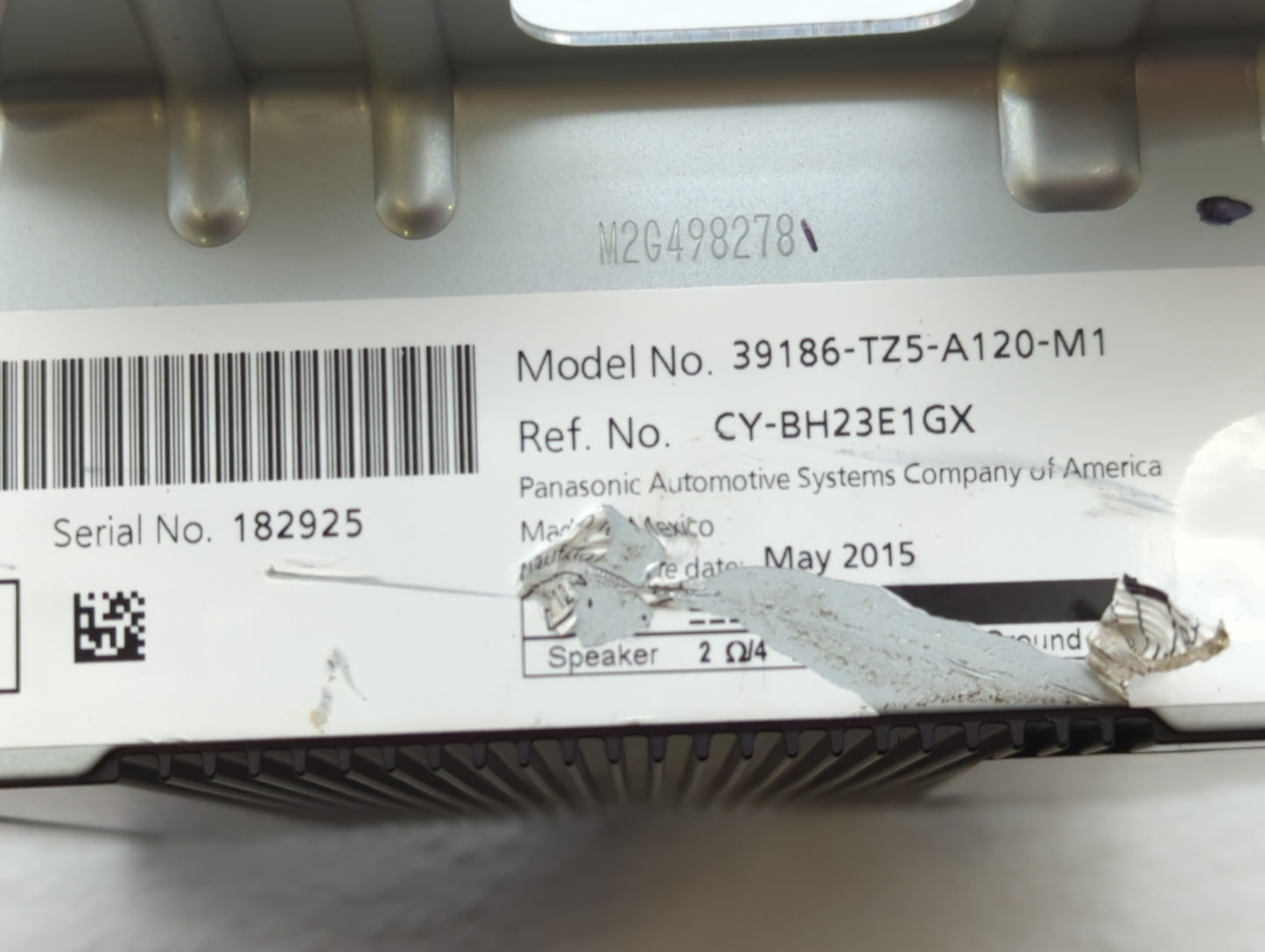 2014-2017 Acura Mdx Radio AM FM Cd Player Receiver Replacement P/N:39186-TZ5-A120-M1 Fits Fits 2014 2015 2016 2017 OEM Used 