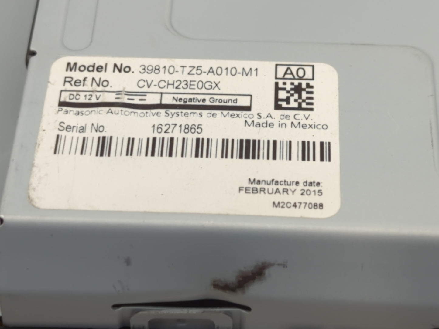 2016 Acura Mdx Radio AM FM Cd Player Receiver Replacement P/N:39810-TZ5-A010-M1 Fits OEM Used Auto Parts - Oemusedautoparts1