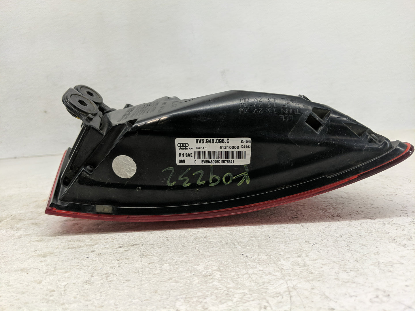 2015-2016 Audi A3 Passenger Right Side Deck Lid Mounted Tail Light - Oemusedautoparts1.com