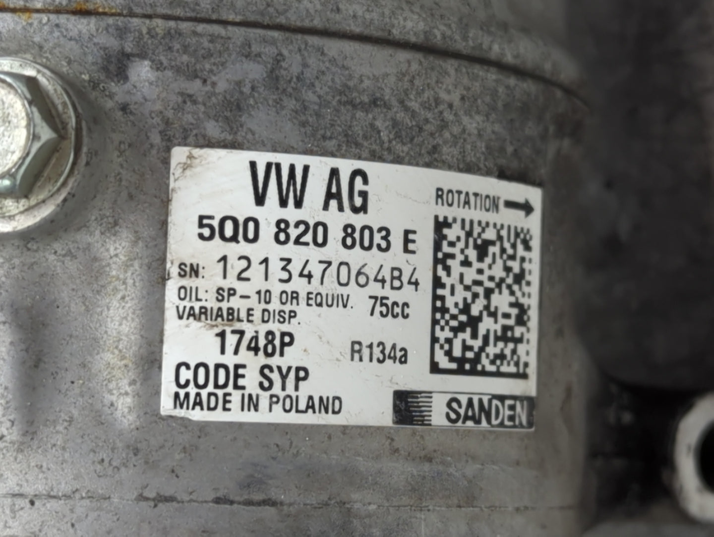 Audi A3 Air Conditioning A/c Ac Compressor Oem - Oemusedautoparts1.com