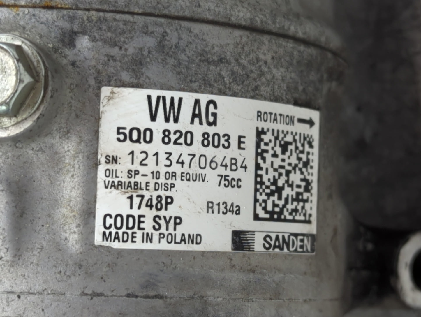 Audi A3 Air Conditioning A/c Ac Compressor Oem - Oemusedautoparts1.com
