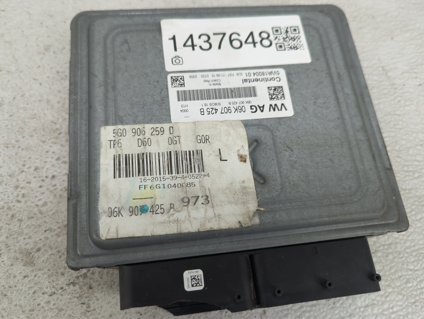2016-2018 Audi A3 PCM Engine Control Computer ECU ECM PCU OEM P/N:06K907425B 5G0906259D, 5WA1800401 Fits Fits 2016 2017 2018