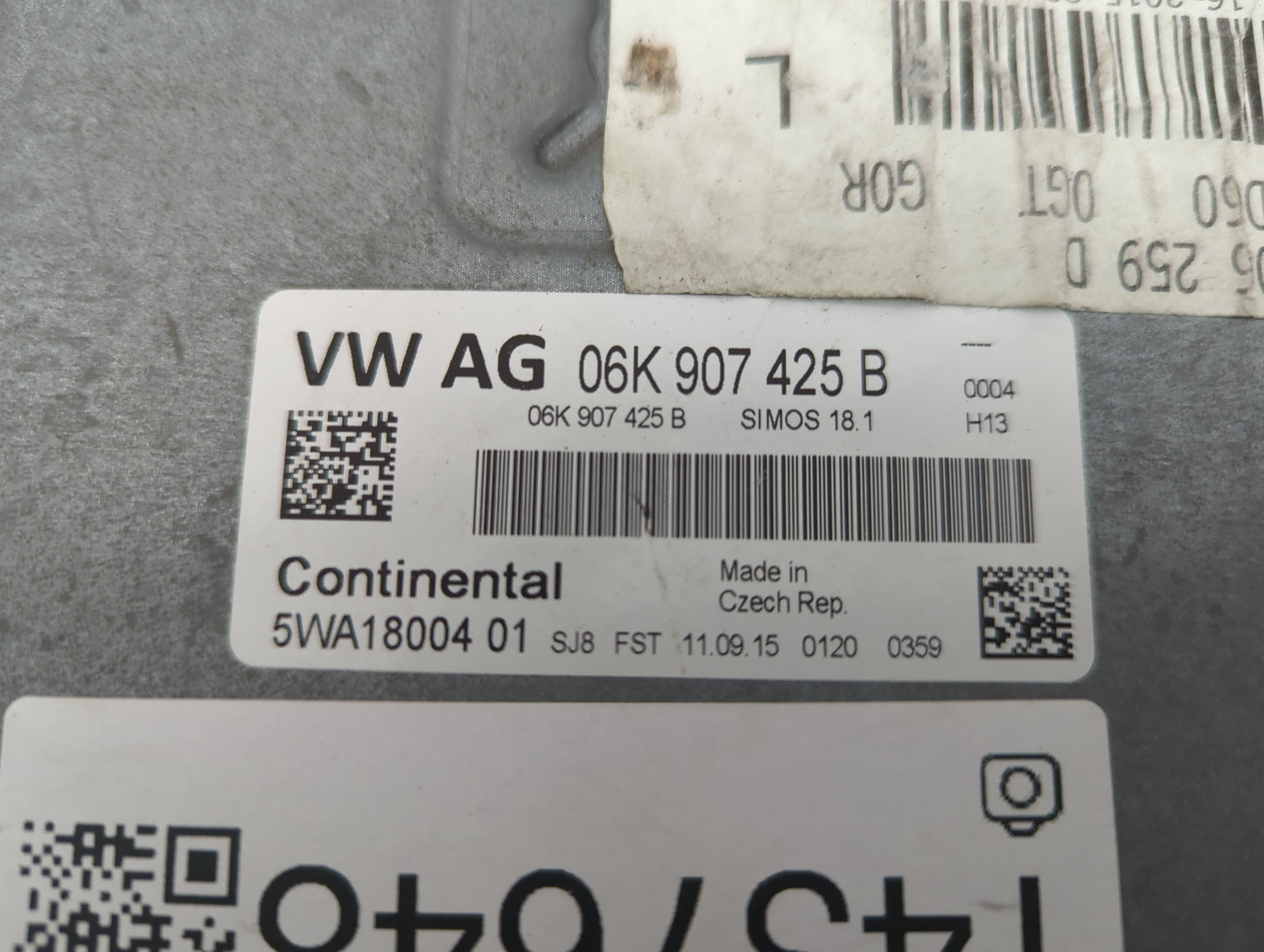 2016-2018 Audi A3 PCM Engine Control Computer ECU ECM PCU OEM P/N:06K907425B 5G0906259D, 5WA1800401 Fits Fits 2016 2017 2018