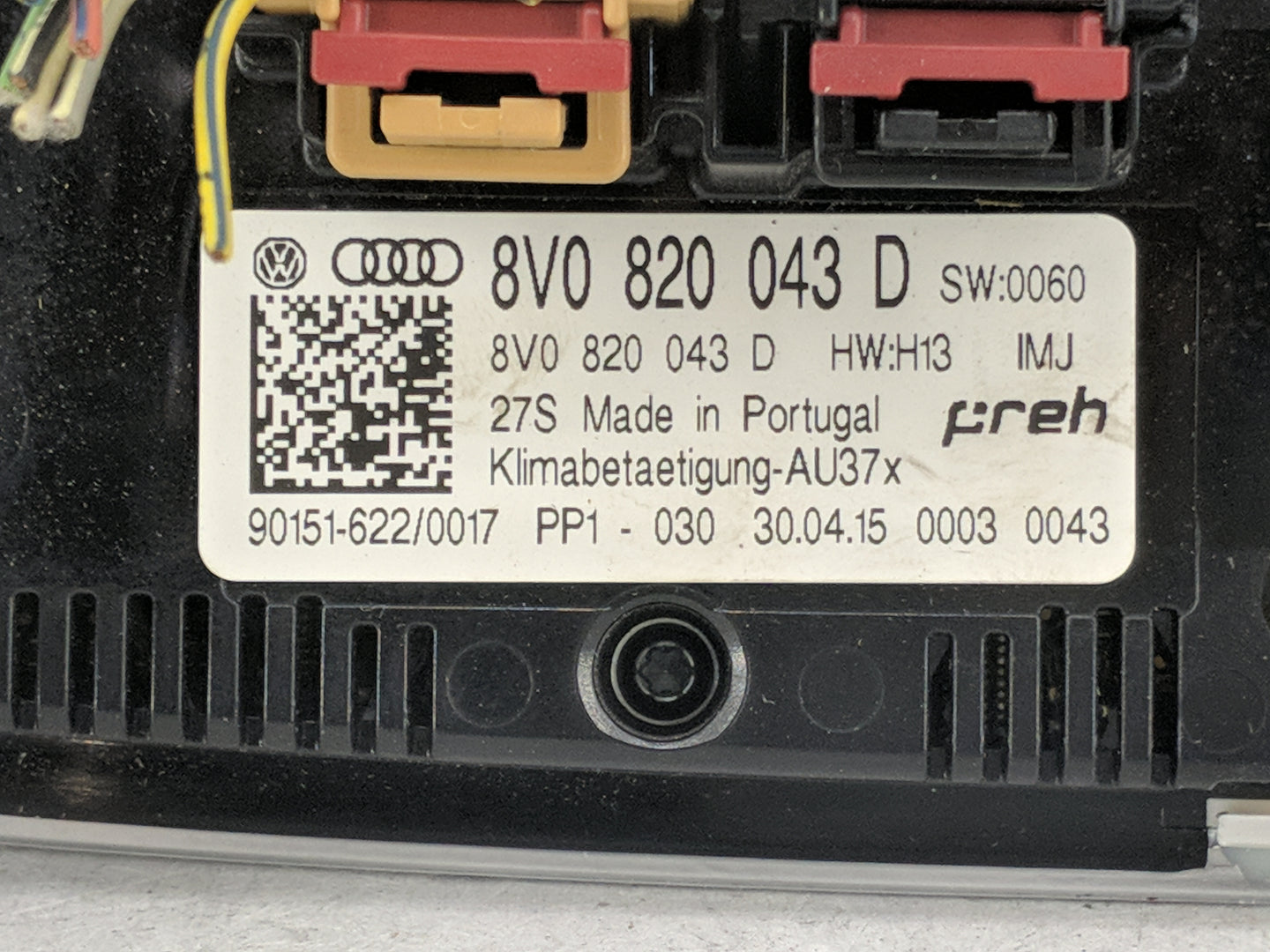 2015-2018 Audi A3 Climate Control Module Temperature AC/Heater Replacement P/N:8V0820043D Fits Fits 2015 2016 2017 2018 OEM 