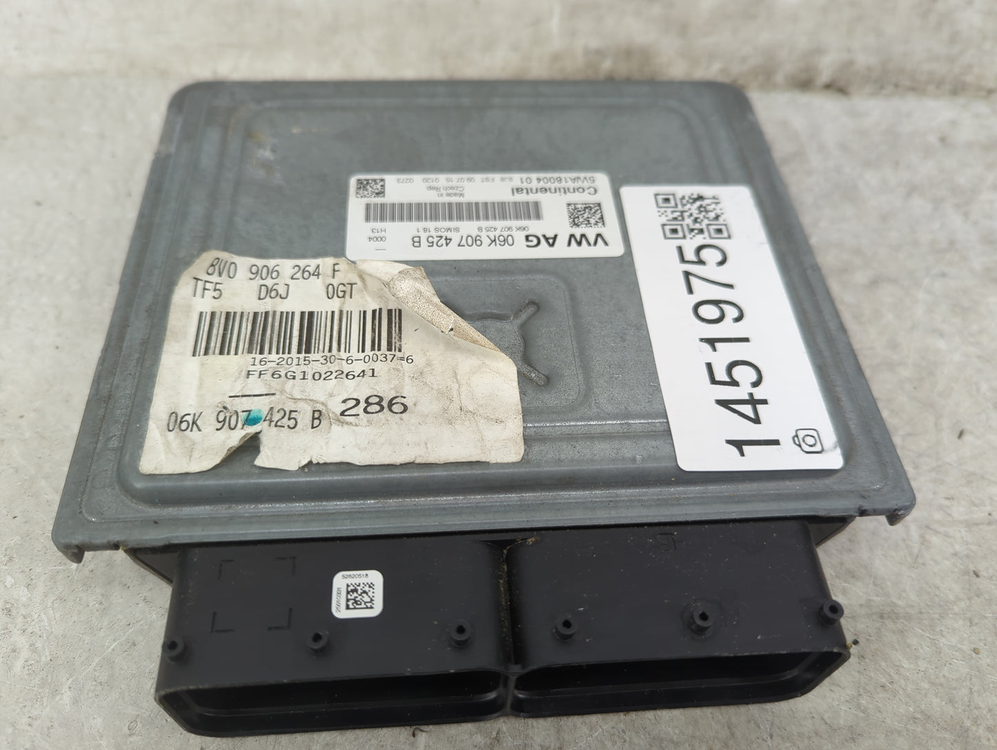 2016 Audi A3 PCM Engine Control Computer ECU ECM PCU OEM P/N:06K907425B 8V0906264F Fits OEM Used Auto Parts - Oemusedautopar