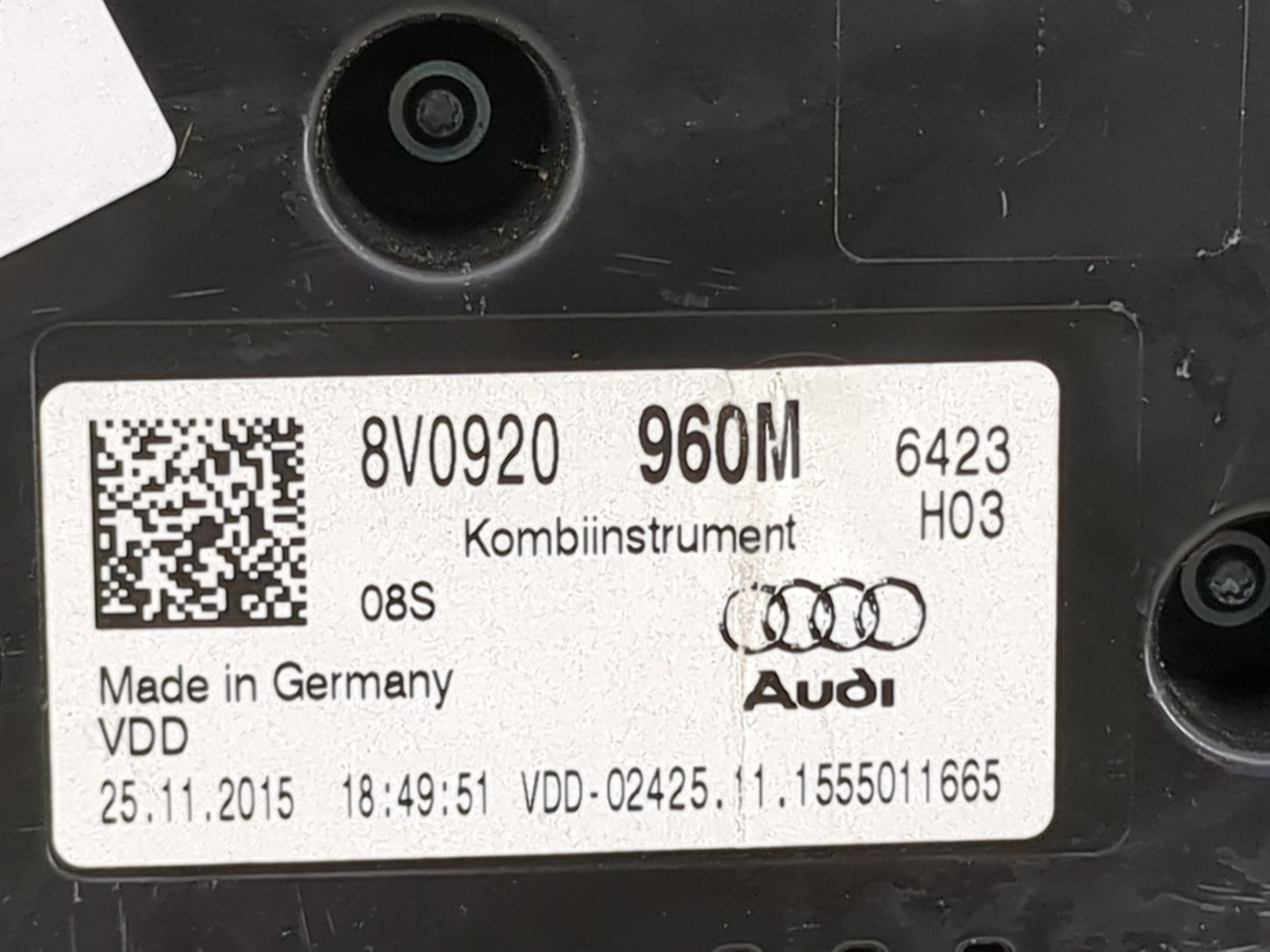 2015-2018 Audi A3 Instrument Cluster Speedometer Gauges Miles: Fits Fits 2015 2016 2017 2018 OEM Used Auto Parts - Oemusedau