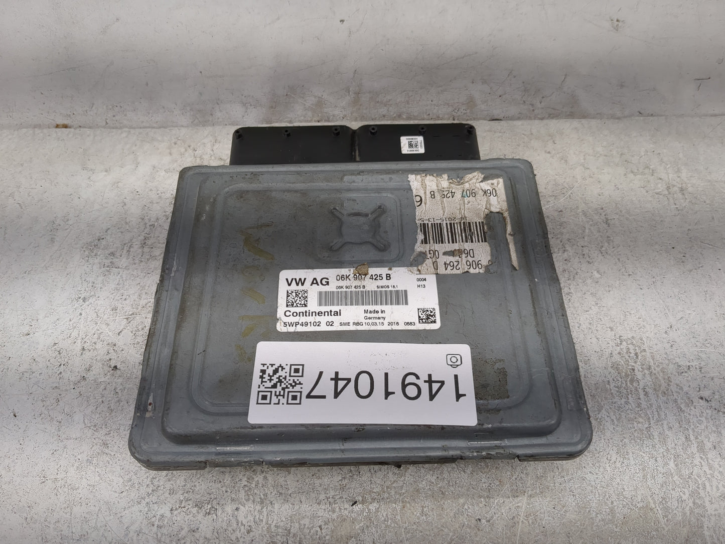 2016-2018 Audi A3 PCM Engine Control Computer ECU ECM PCU OEM P/N:06K907425B 5WP49102, SIMOS18.1 Fits Fits 2016 2017 2018 OE
