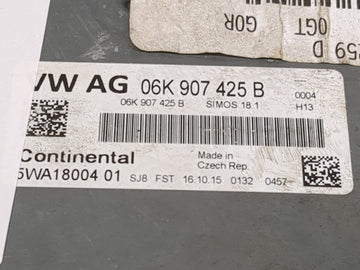 2016-2018 Audi A3 PCM Engine Control Computer ECU ECM PCU OEM P/N:06K907425B 5WA18004, 5WA1800401 Fits 2016 2017 2018 OEM Used Auto Parts