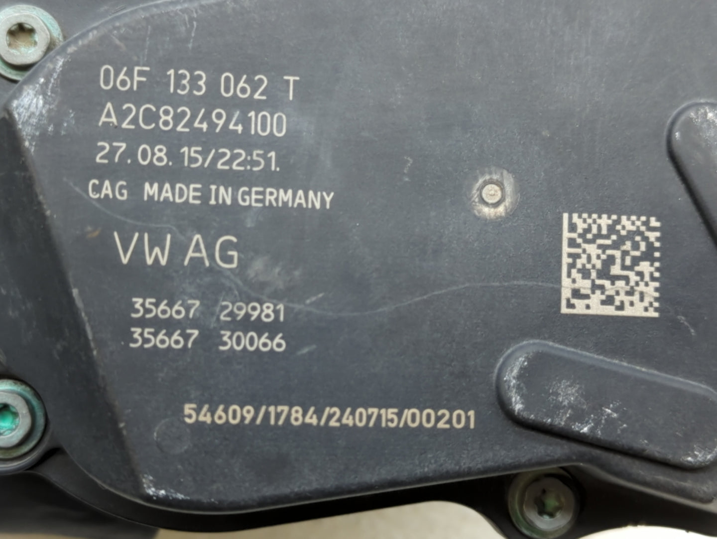 2006-2018 Audi A3 Throttle Body P/N:06F 133 062 T Fits OEM Used Auto Parts - Oemusedautoparts1.com