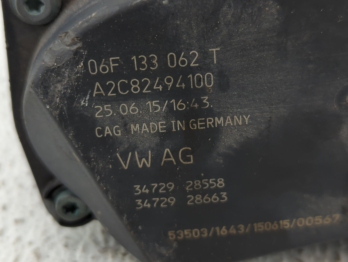 2006-2018 Audi A3 Throttle Body P/N:06F 133 062 T 06F 133 062 Q Fits OEM Used Auto Parts - Oemusedautoparts1.com