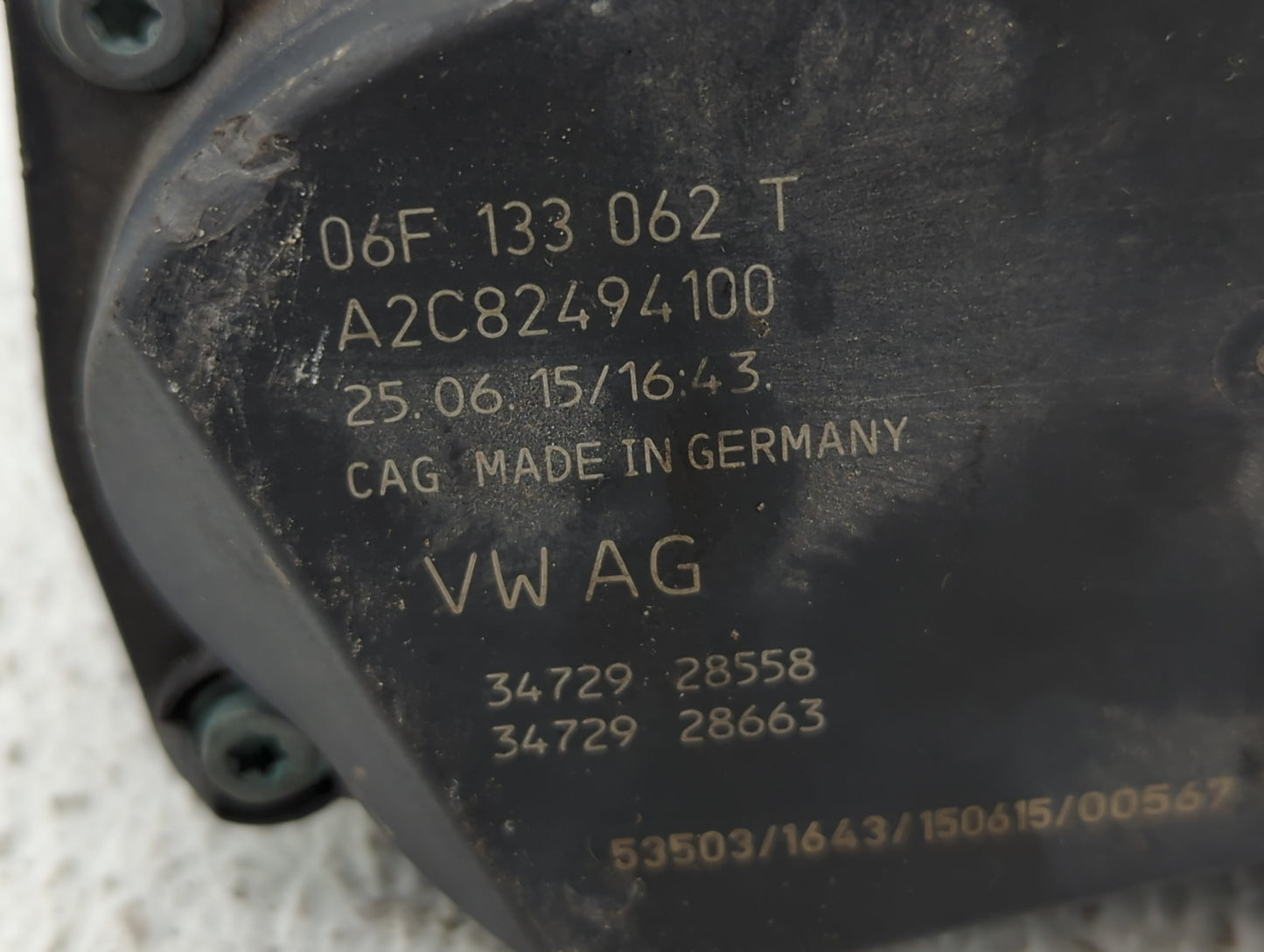 2006-2018 Audi A3 Throttle Body P/N:06F 133 062 T 06F 133 062 Q Fits OEM Used Auto Parts - Oemusedautoparts1.com