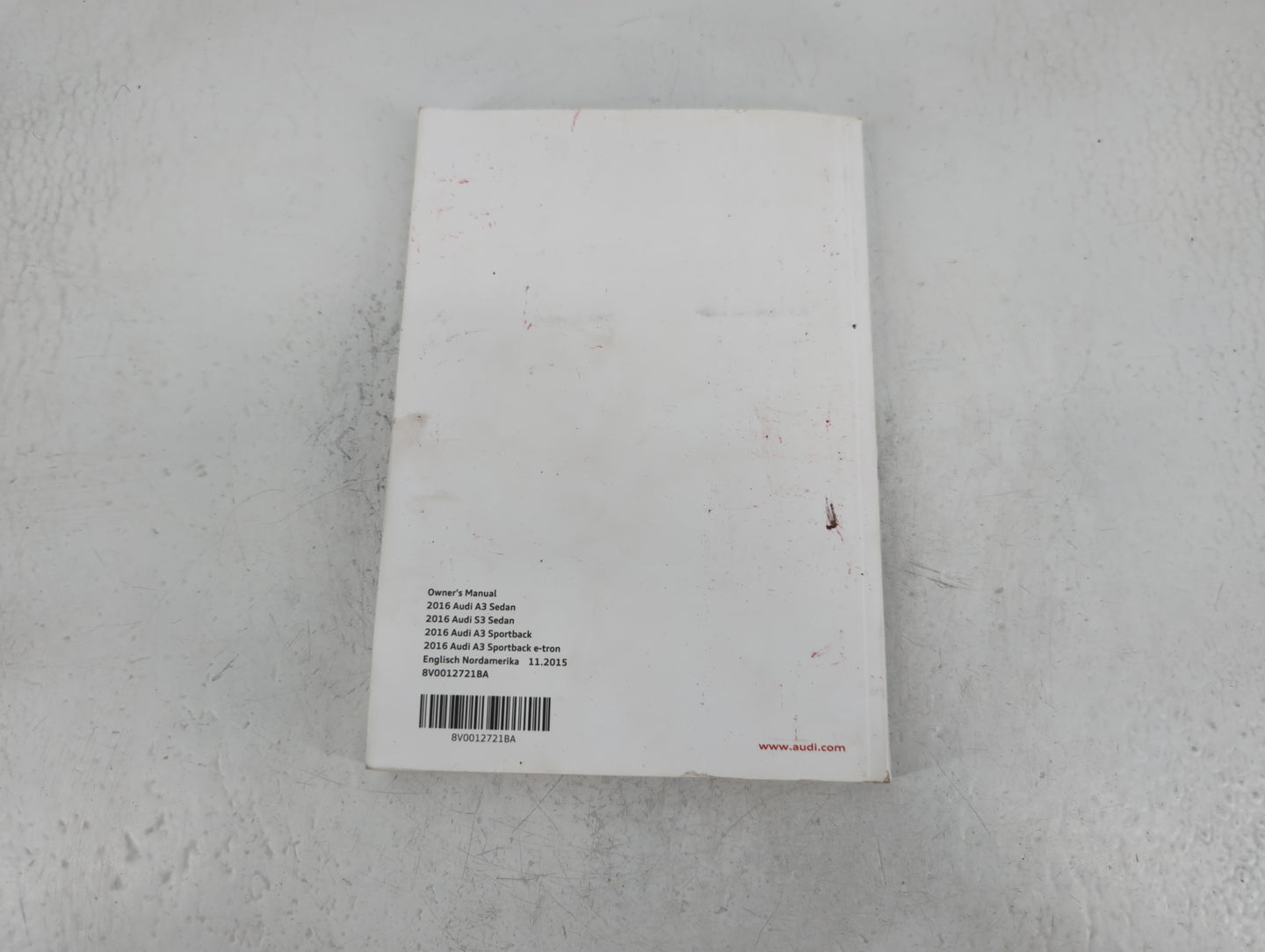 2016 Audi A3 Owners Manual Book Guide OEM Used Auto Parts - Oemusedautoparts1.com