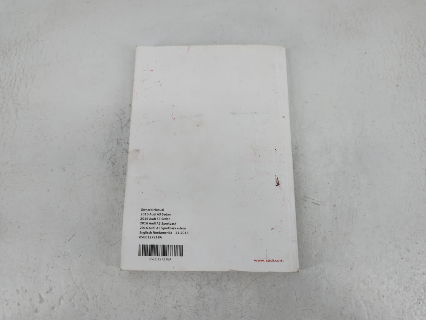 2016 Audi A3 Owners Manual Book Guide OEM Used Auto Parts - Oemusedautoparts1.com