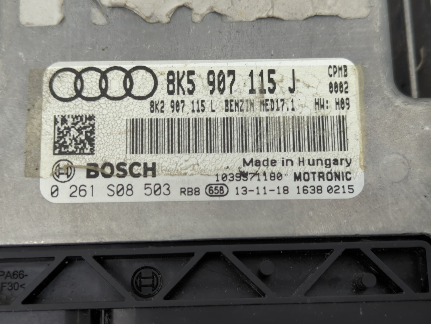2013-2016 Audi A4 PCM Engine Control Computer ECU ECM PCU OEM P/N:8K5907115J Fits Fits 2013 2014 2015 2016 OEM Used Auto Par