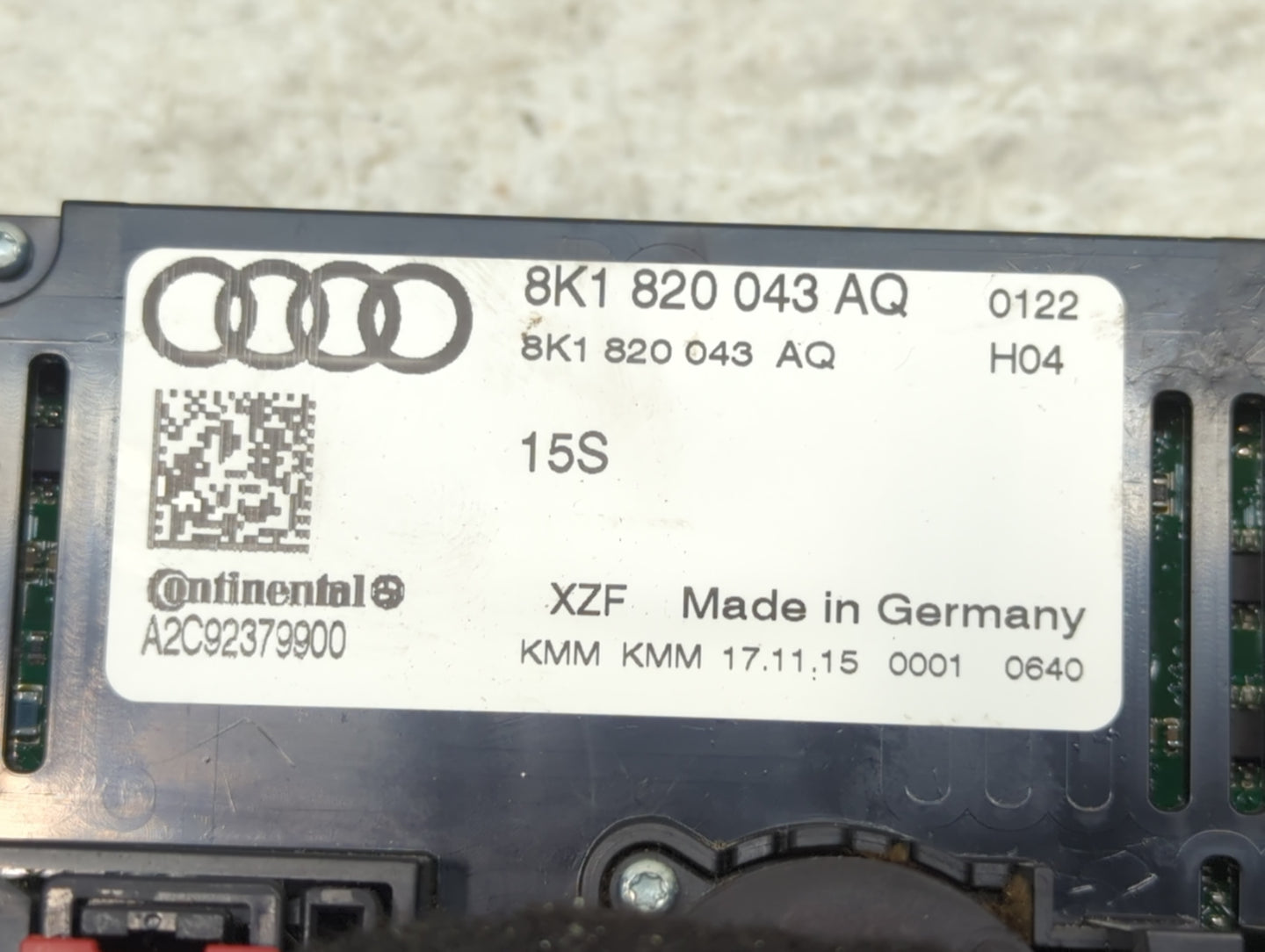 2013-2016 Audi A4 Climate Control Module Temperature AC/Heater Replacement P/N:8K1 820 043 AQ Fits Fits 2013 2014 2015 2016 