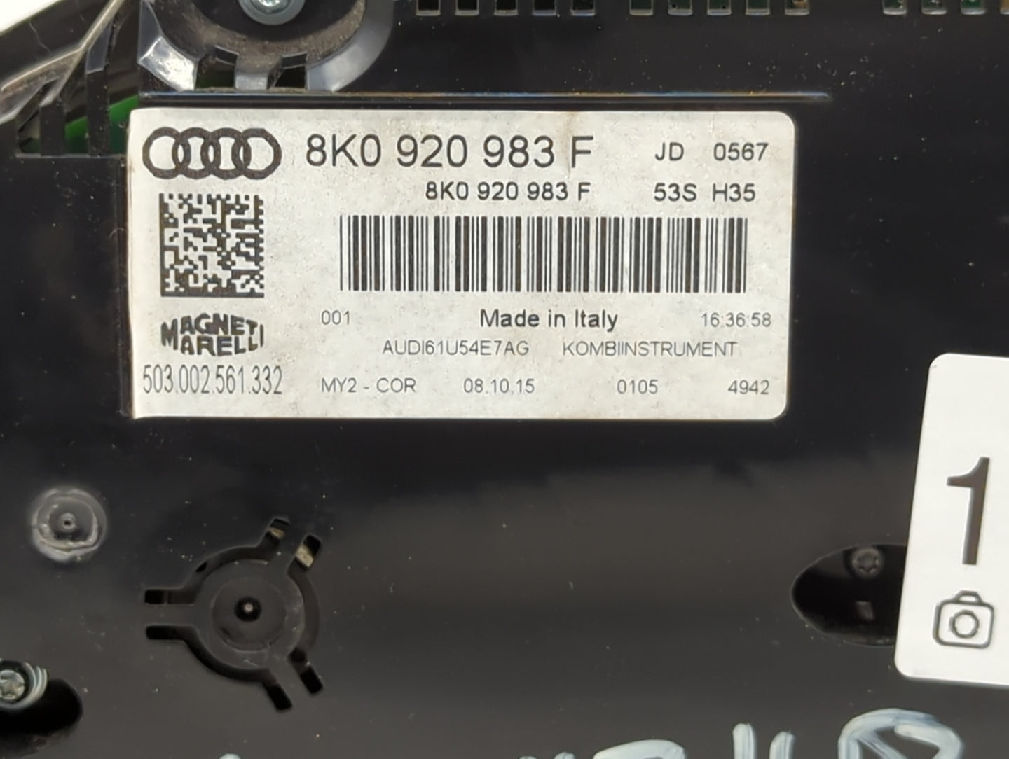 2013-2016 Audi A4 Instrument Cluster Speedometer Gauges P/N:8K0920983F 503002561332 Miles:43K Fits Fits 2013 2014 2015 2016 