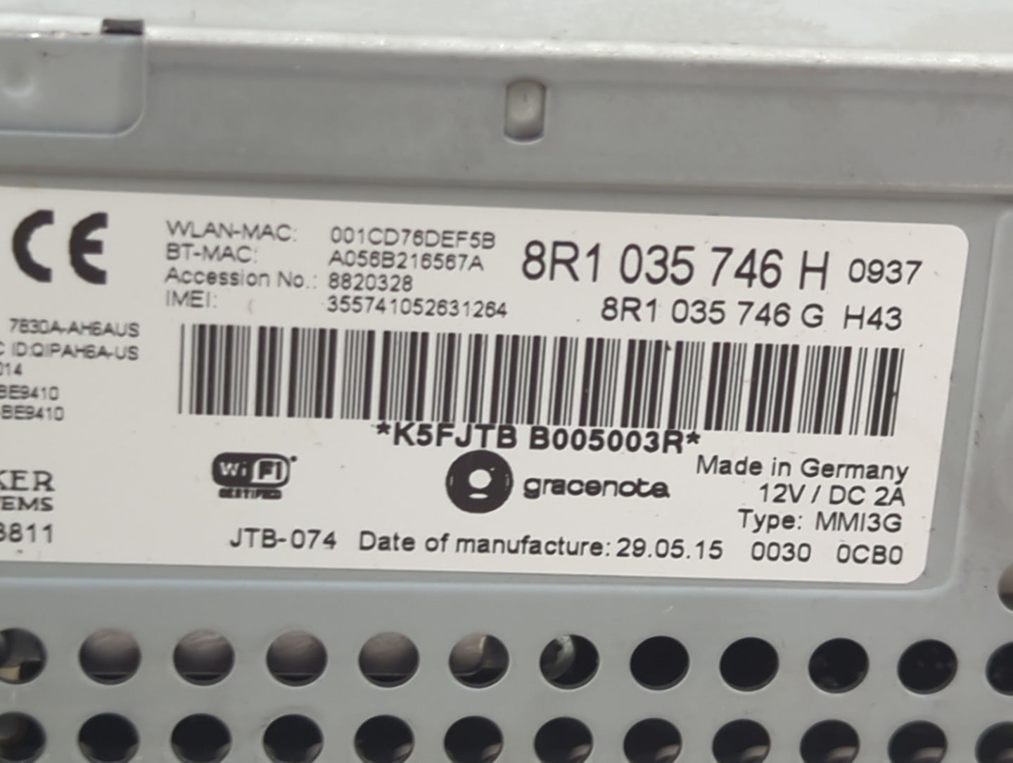 2013-2016 Audi A4 Multi Media Audio Radio Receiver Player Oem - Oemusedautoparts1.com