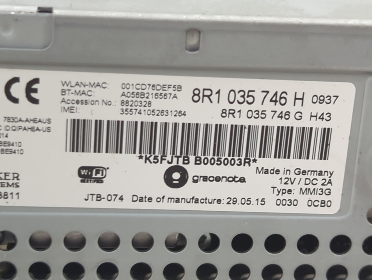 2013-2016 Audi A4 Multi Media Audio Radio Receiver Player Oem - Oemusedautoparts1.com