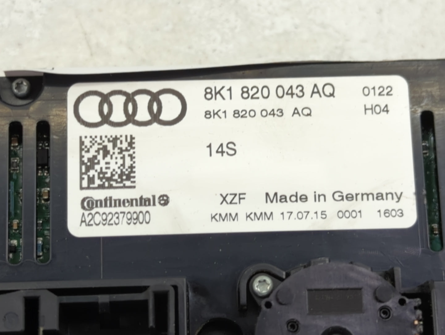 2013-2016 Audi A4 Climate Control Module Temperature AC/Heater Replacement P/N:8K1 820 043 AQ Fits Fits 2013 2014 2015 2016 
