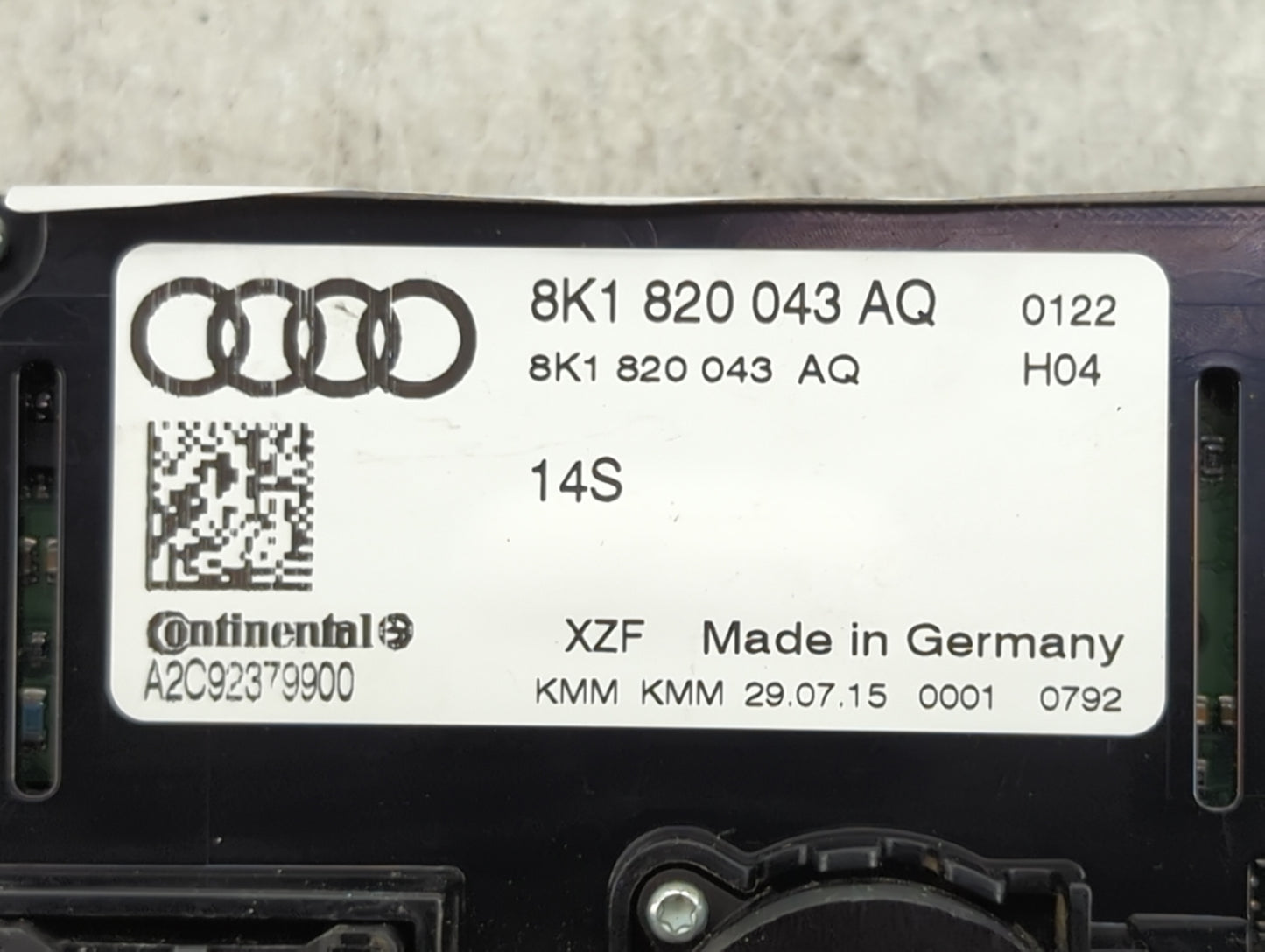 2013-2016 Audi A4 Climate Control Module Temperature AC/Heater Replacement P/N:8K1 820 043 AQ Fits Fits 2013 2014 2015 2016 