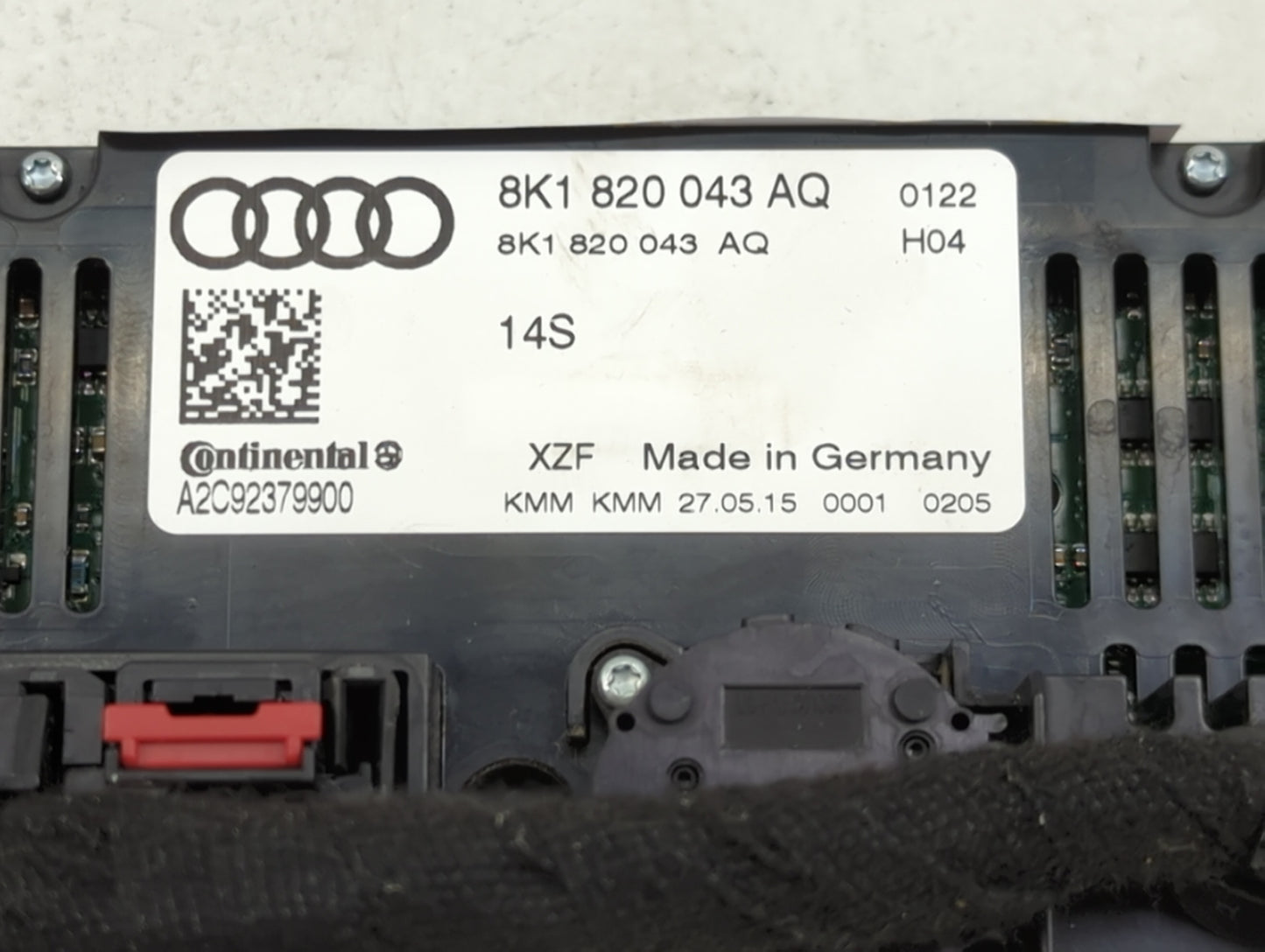 2013-2016 Audi A4 Climate Control Module Temperature AC/Heater Replacement P/N:8K1820043AQ A2C92379900 Fits OEM Used Auto Pa