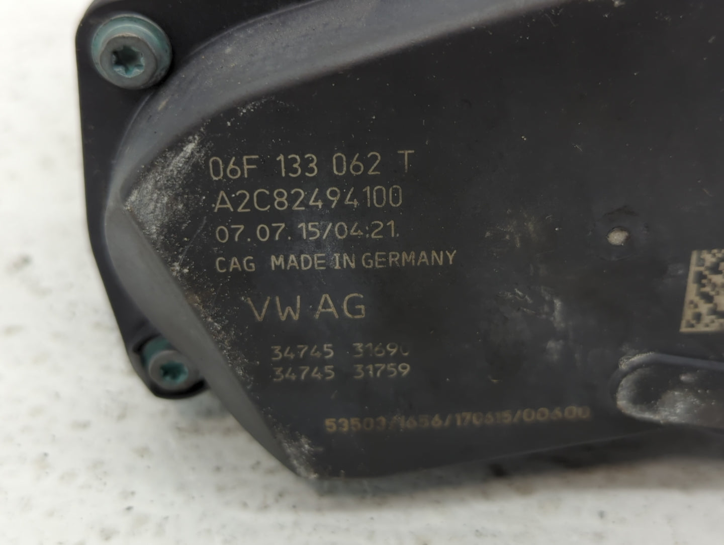 2005-2016 Audi A4 Throttle Body P/N:06F 133 062 T 06F 133 062 Q Fits OEM Used Auto Parts - Oemusedautoparts1.com