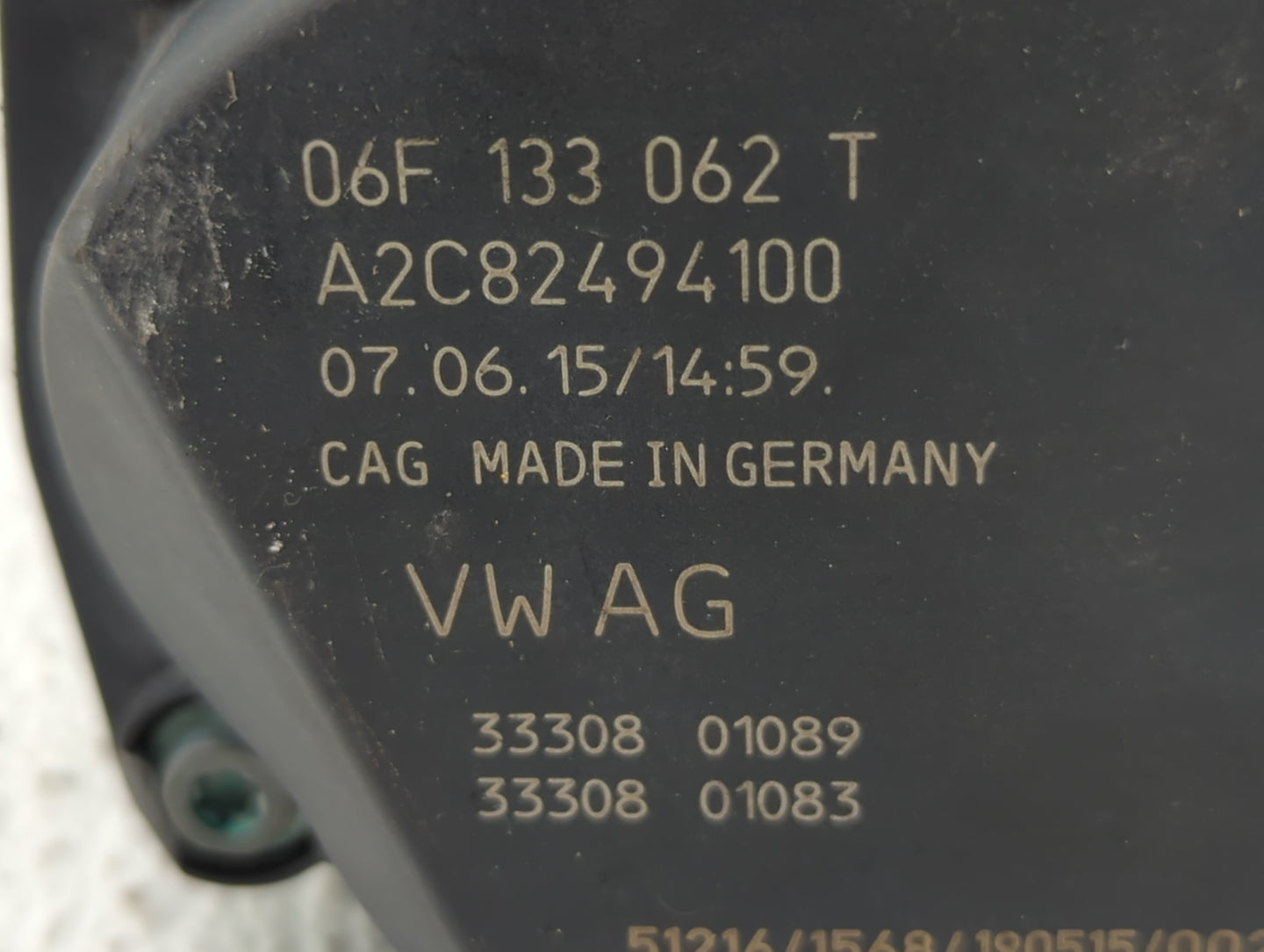 2005-2016 Audi A4 Throttle Body P/N:06F 133 062 T 06F 133 062 Q Fits OEM Used Auto Parts - Oemusedautoparts1.com