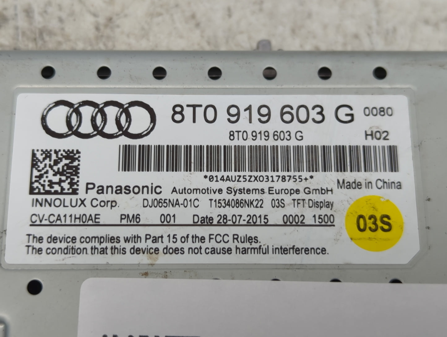 2013-2016 Audi A5 Information Display Screen - Oemusedautoparts1.com