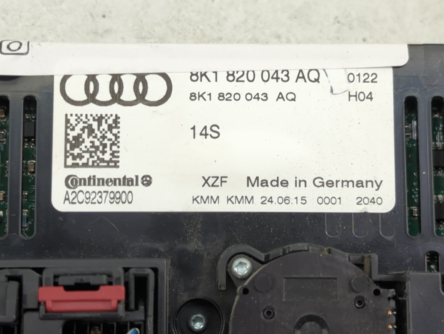 2014-2017 Audi A5 Climate Control Module Temperature AC/Heater Replacement P/N:8K1820043AQ A2C92379900 Fits OEM Used Auto Pa